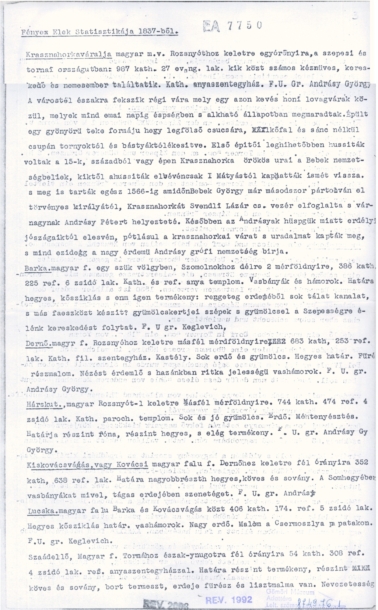 Dernôi Munkaközösség: Adatok Barka monográfiájéhoz. 1940 (Gömöri Múzeum, Putnok CC BY-NC-SA)