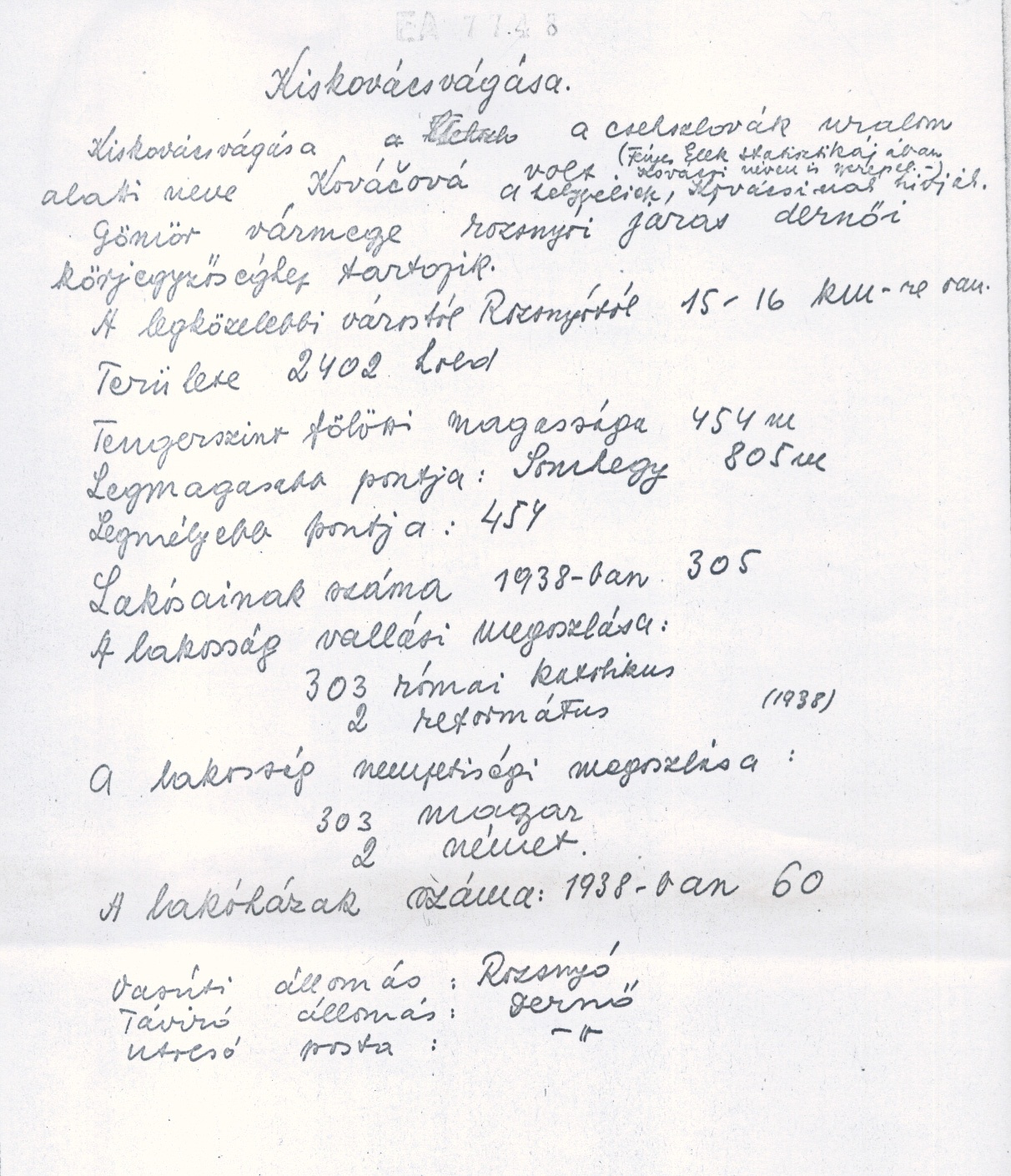 Dernöi Munkaközzöség: Adatok Kiskovácsvágása monográfiájához (Gömöri Múzeum, Putnok CC BY-NC-SA)
