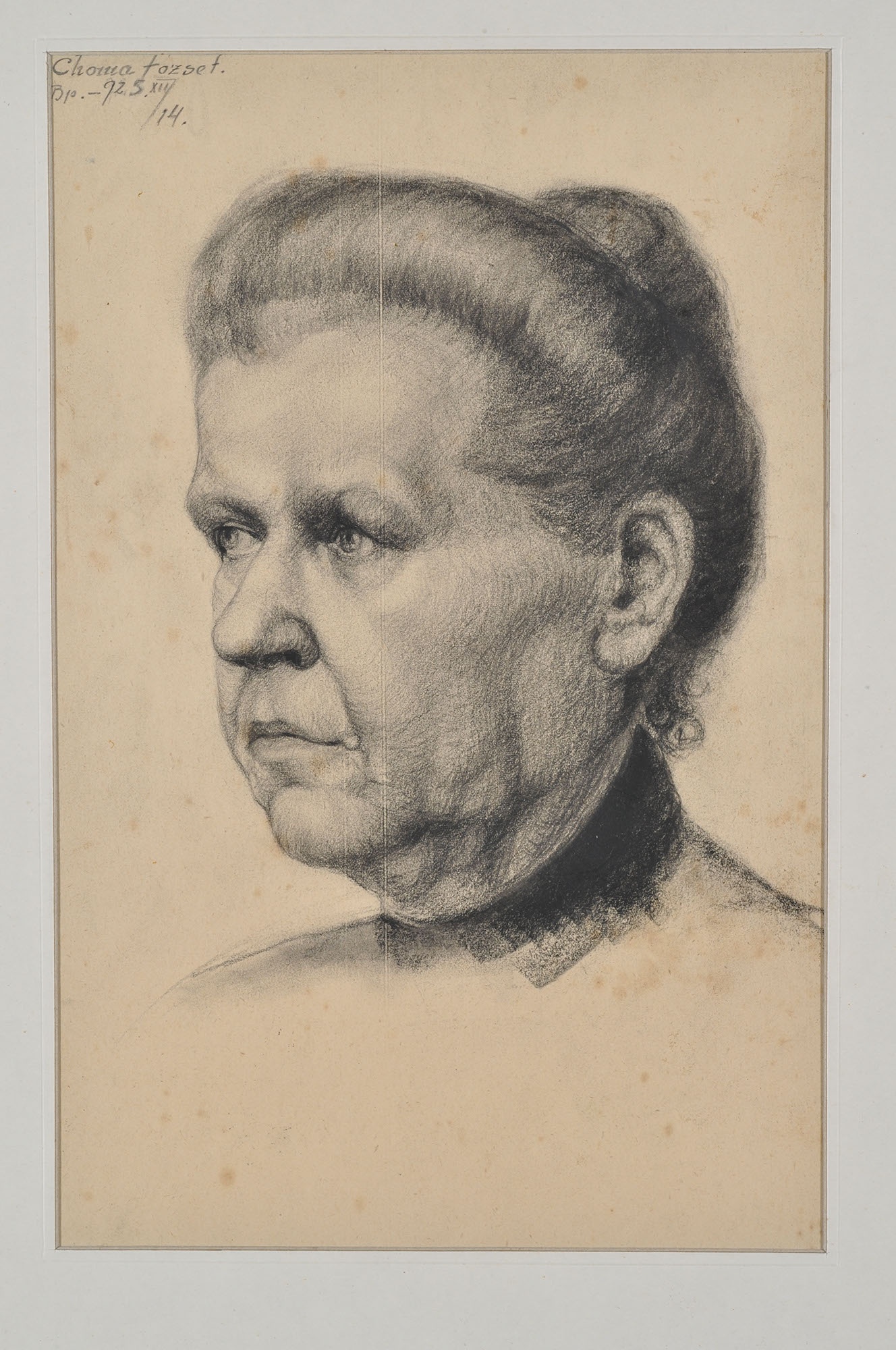 Choma József: Női fej (tanulmány) (Herman Ottó Múzeum, Miskolc CC BY-NC-SA)