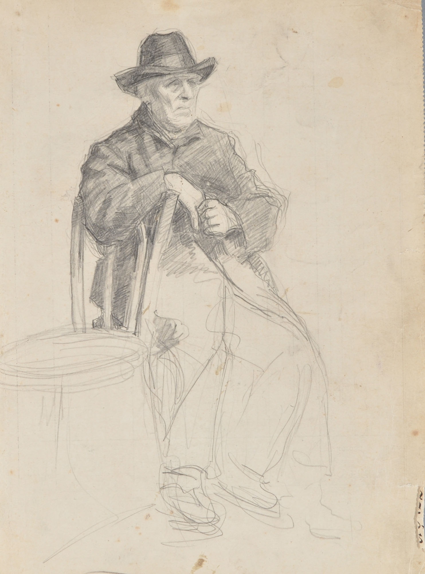 Koroknay Nándor: C.n. (széknél ülő, idős, kalapos ffi.) (Herman Ottó Múzeum, Miskolc CC BY-NC-SA)