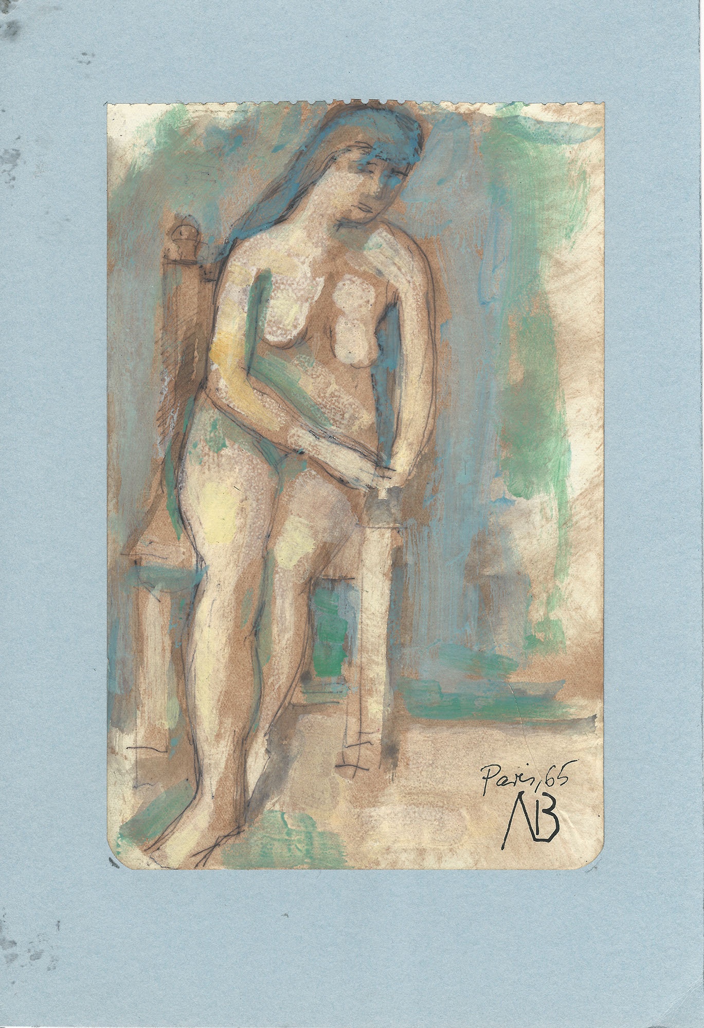 Berecz Antal: Akt tanulmány a párizsi Beaux - Arts-on (Herman Ottó Múzeum, Miskolc CC BY-NC-SA)