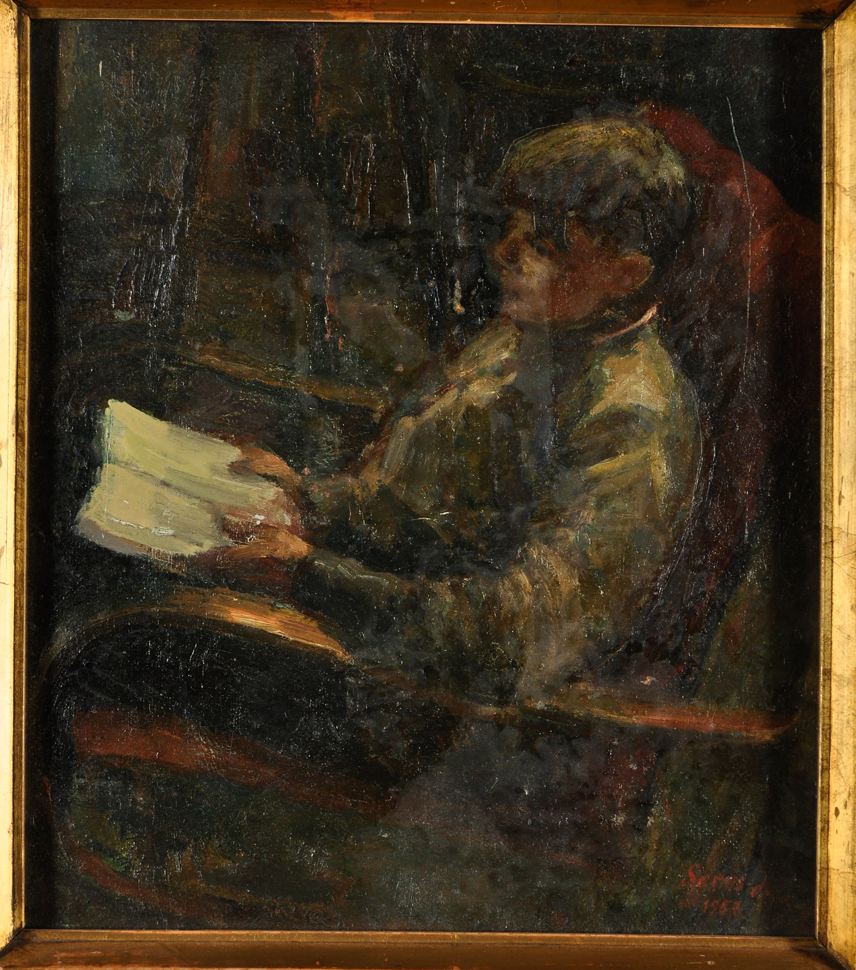 Seres János: Olvasó fiú (Seres György) (Herman Ottó Múzeum, Miskolc CC BY-NC-SA)