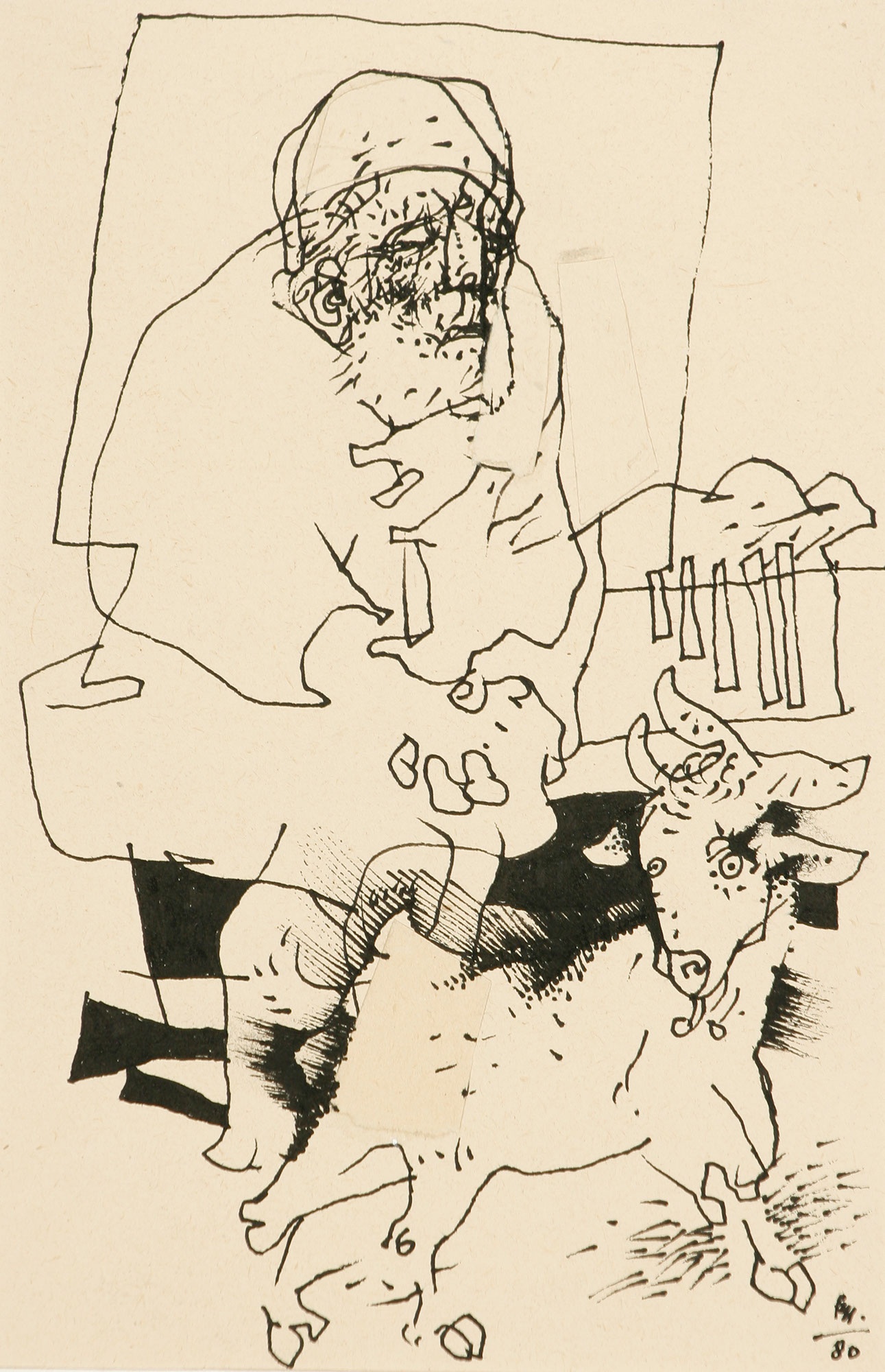 Feledy Gyula: Öregember kecskével (Herman Ottó Múzeum, Miskolc CC BY-NC-SA)