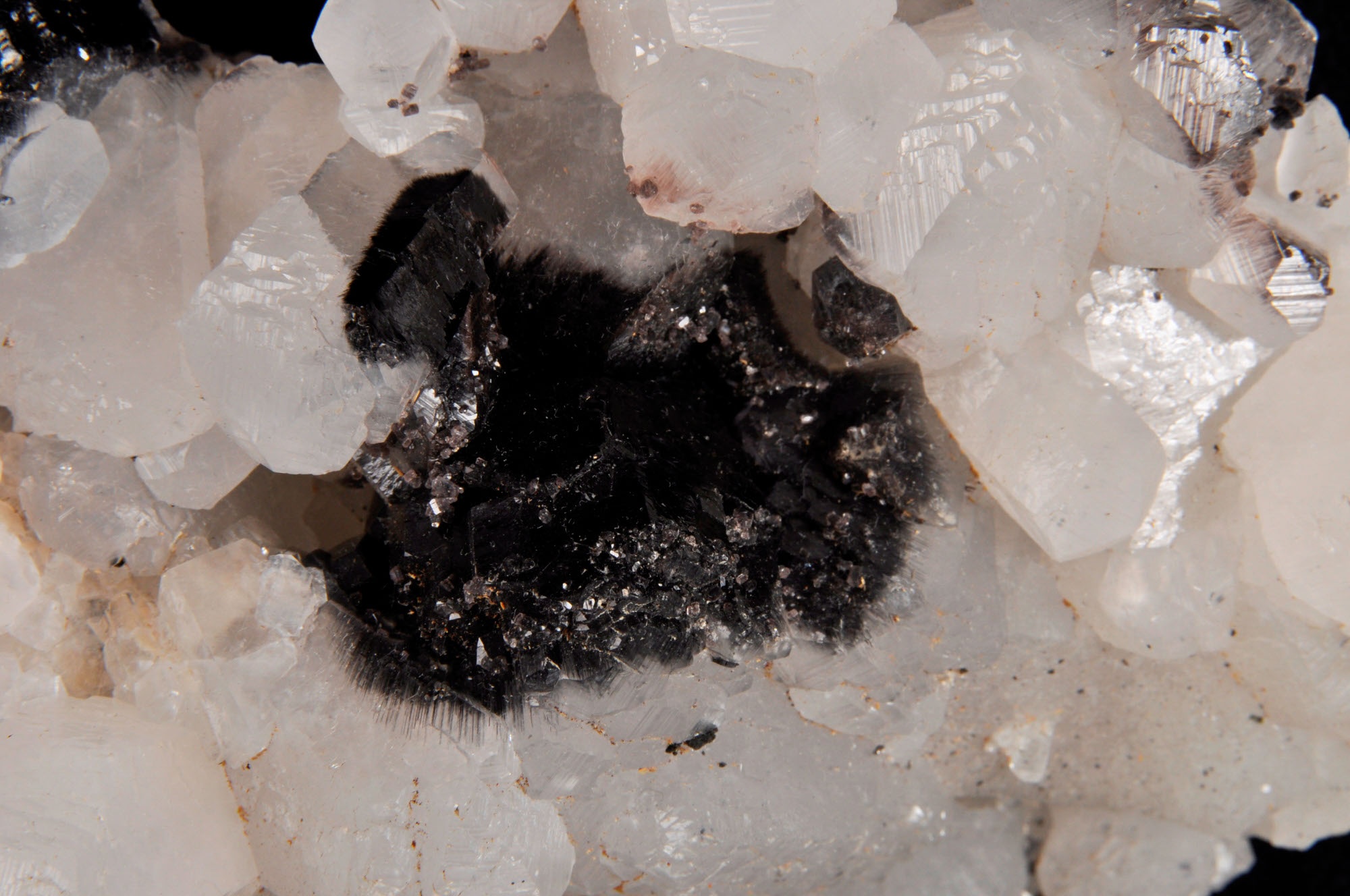 Antimonit, kalcit (Herman Ottó Múzeum, Miskolc CC BY-NC-SA)
