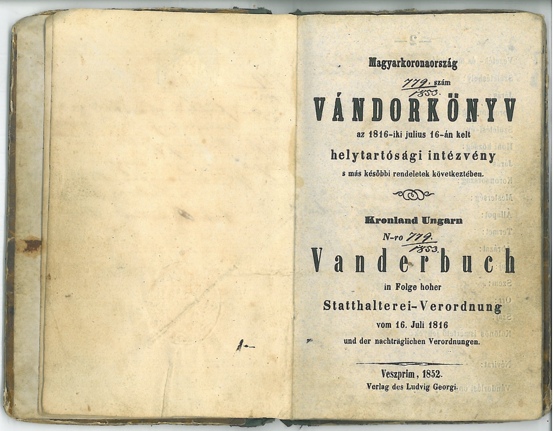 Vándorkönyv (Tari László Múzeum, Csongrád CC BY-NC-SA)