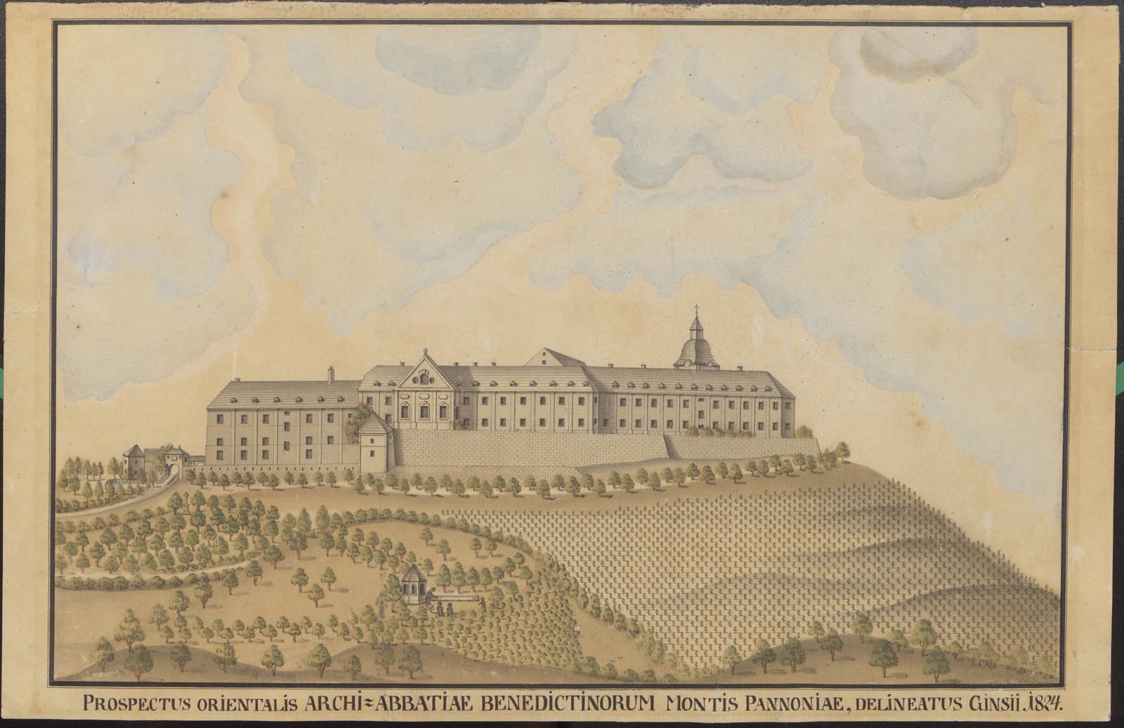 Pannonhalma, 1824. (Pannonhalmi Főapátsági Múzeum CC BY-NC-SA)