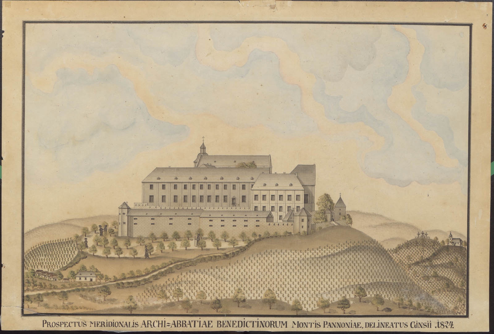 Pannonhalma, 1824. (Pannonhalmi Főapátsági Múzeum CC BY-NC-SA)