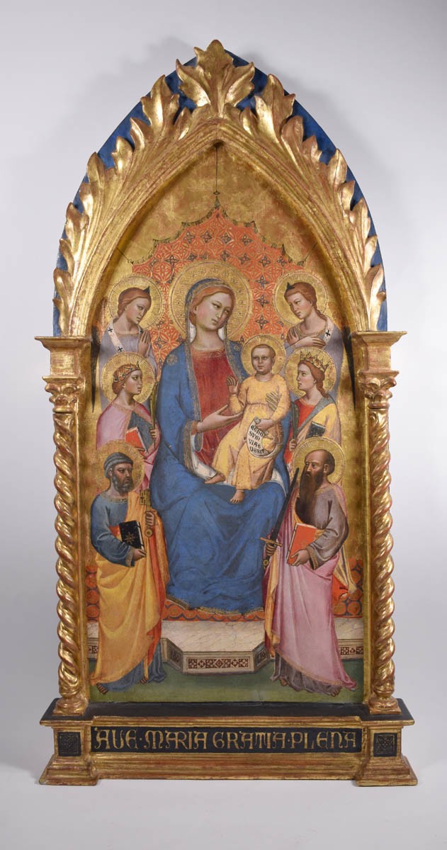 Trónoló Mária gyermekével négy szenttel és angyalokkal (Pannonhalmi Főapátsági Múzeum CC BY-NC-SA)