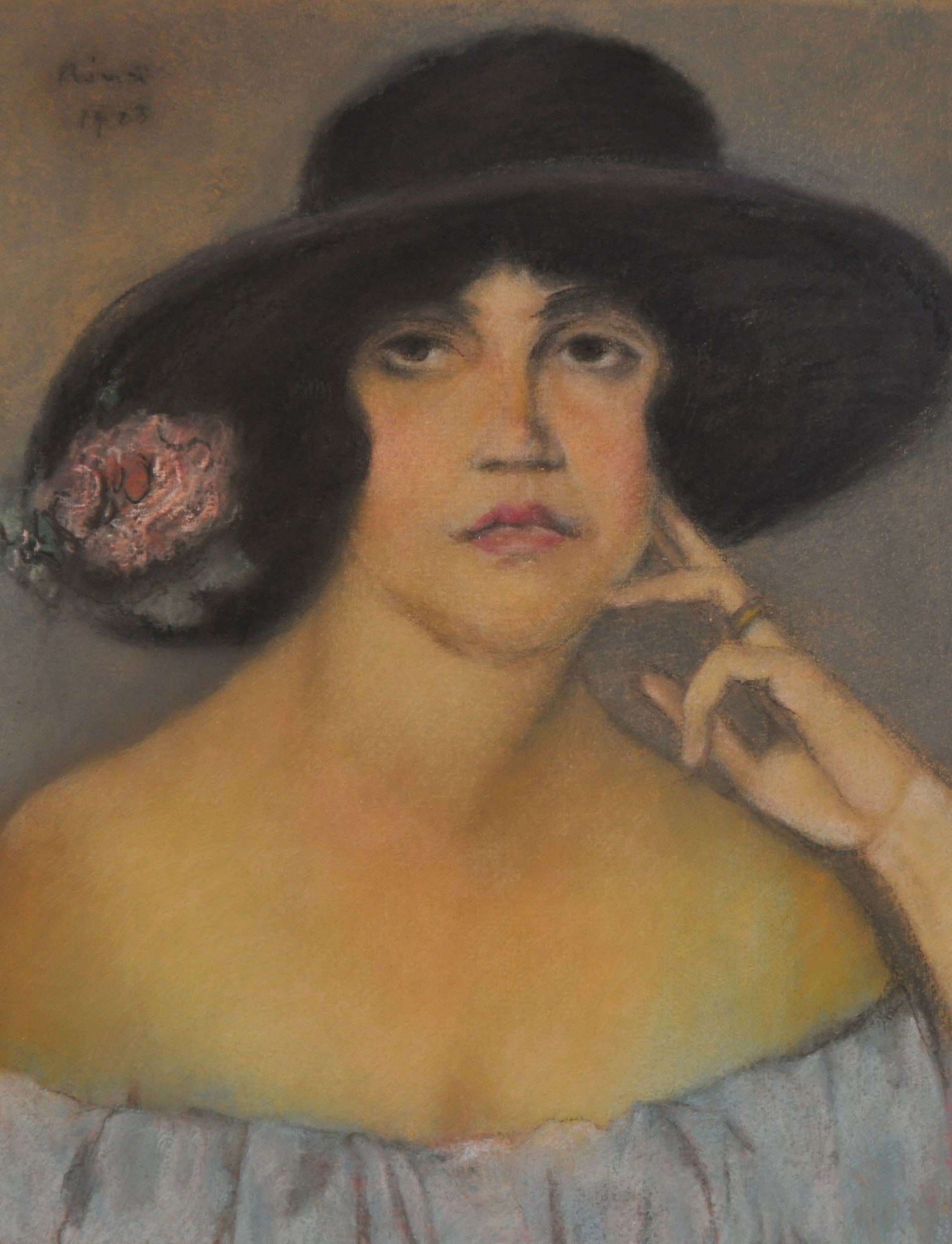 Fekete kalapos nő (Hansági Múzeum CC BY-NC-SA)