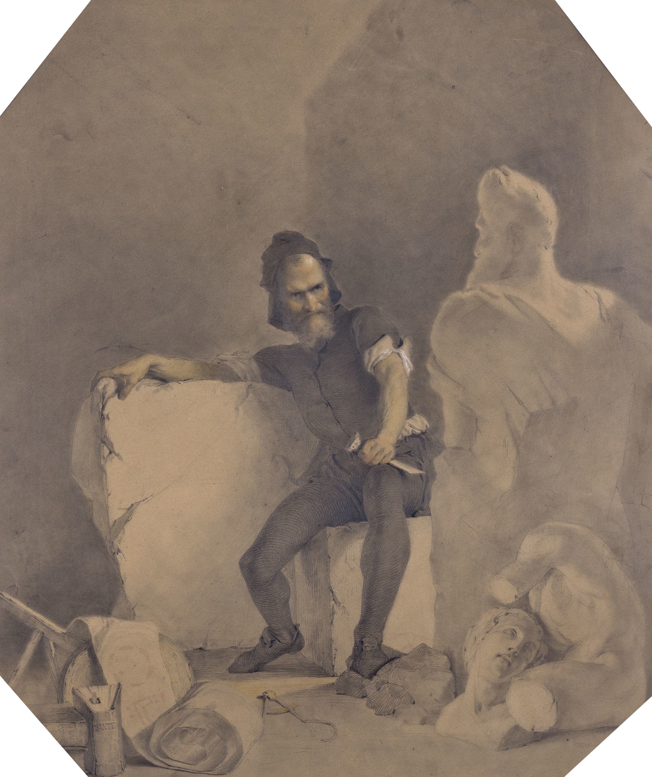 Michelangelo a műtermében (Hansági Múzeum CC BY-NC-SA)