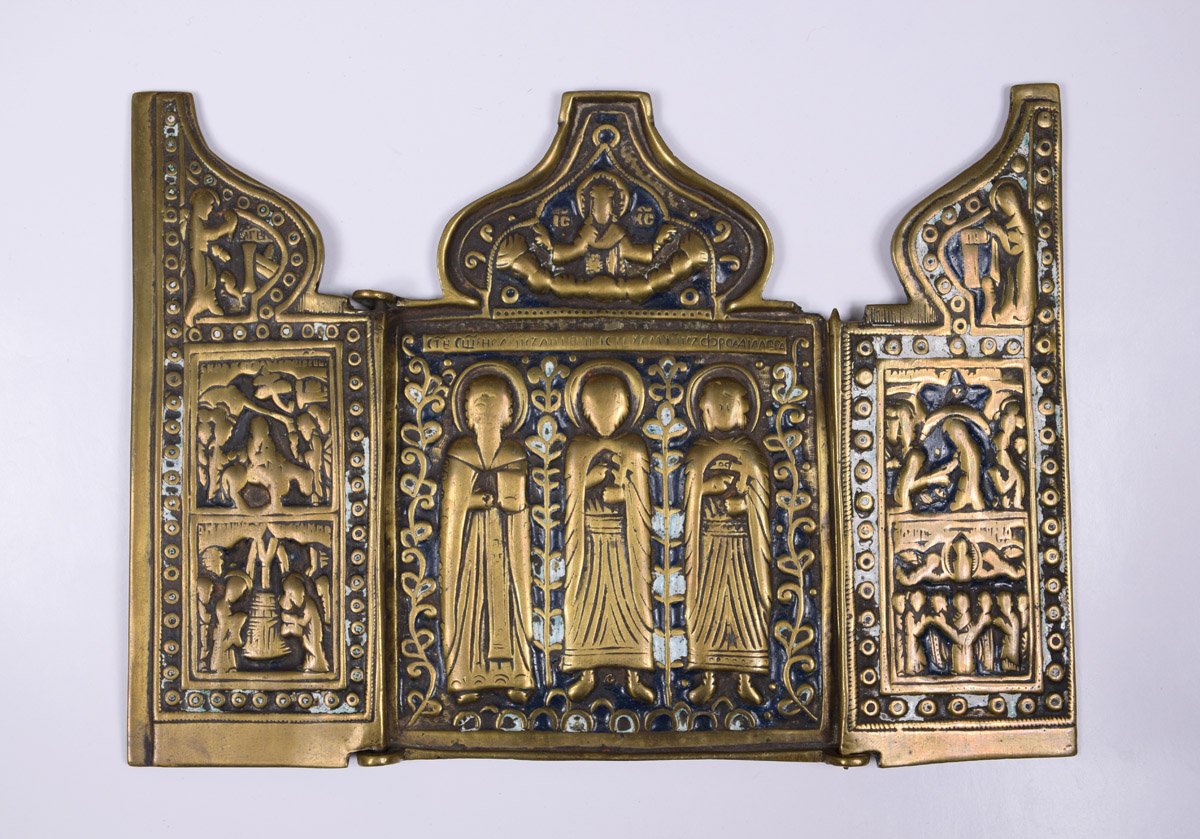 Triptychon. Szent Florus, Szent Antipász, Szent Laurus (Pannonhalmi Főapátsági Múzeum CC BY-NC-SA)