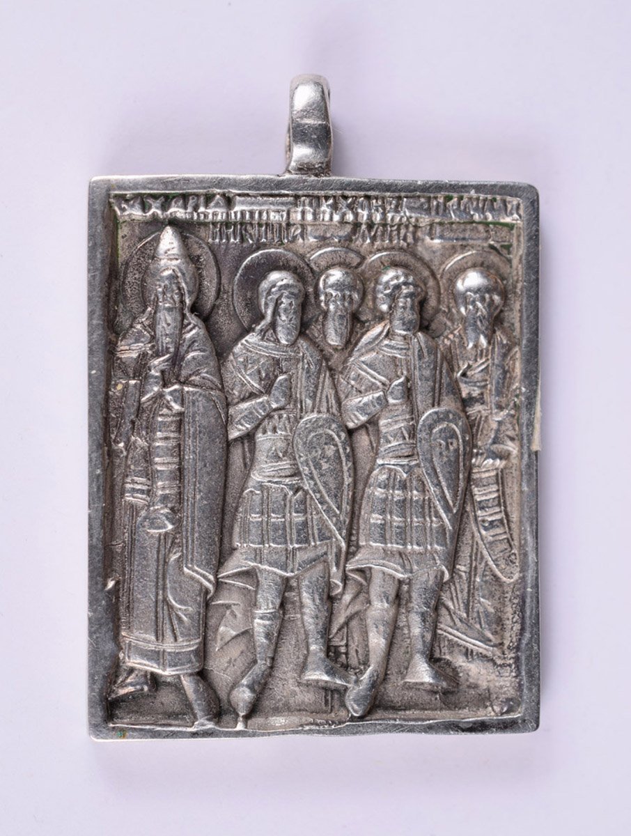 Öt szent.(Zakarias, Nyikita /Niketász/, Tyihon, Ménasz és egy ismeretlen szent) (Pannonhalmi Főapátsági Múzeum CC BY-NC-SA)