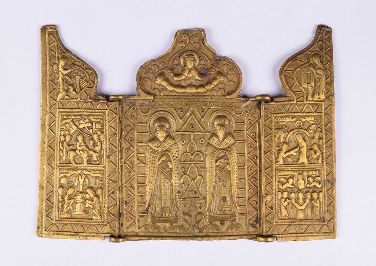 Triptychon. Szent Vlaszij /Balázs/ és Szent Afanaszij /Athanasziosz/ ünepekkel (Pannonhalmi Főapátsági Múzeum CC BY-NC-SA)