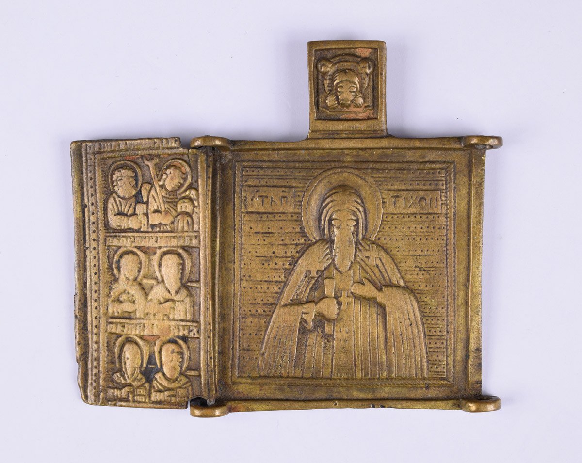Triptychon. (Hiányos) Szent Tihon szentekkel (Pannonhalmi Főapátsági Múzeum CC BY-NC-SA)