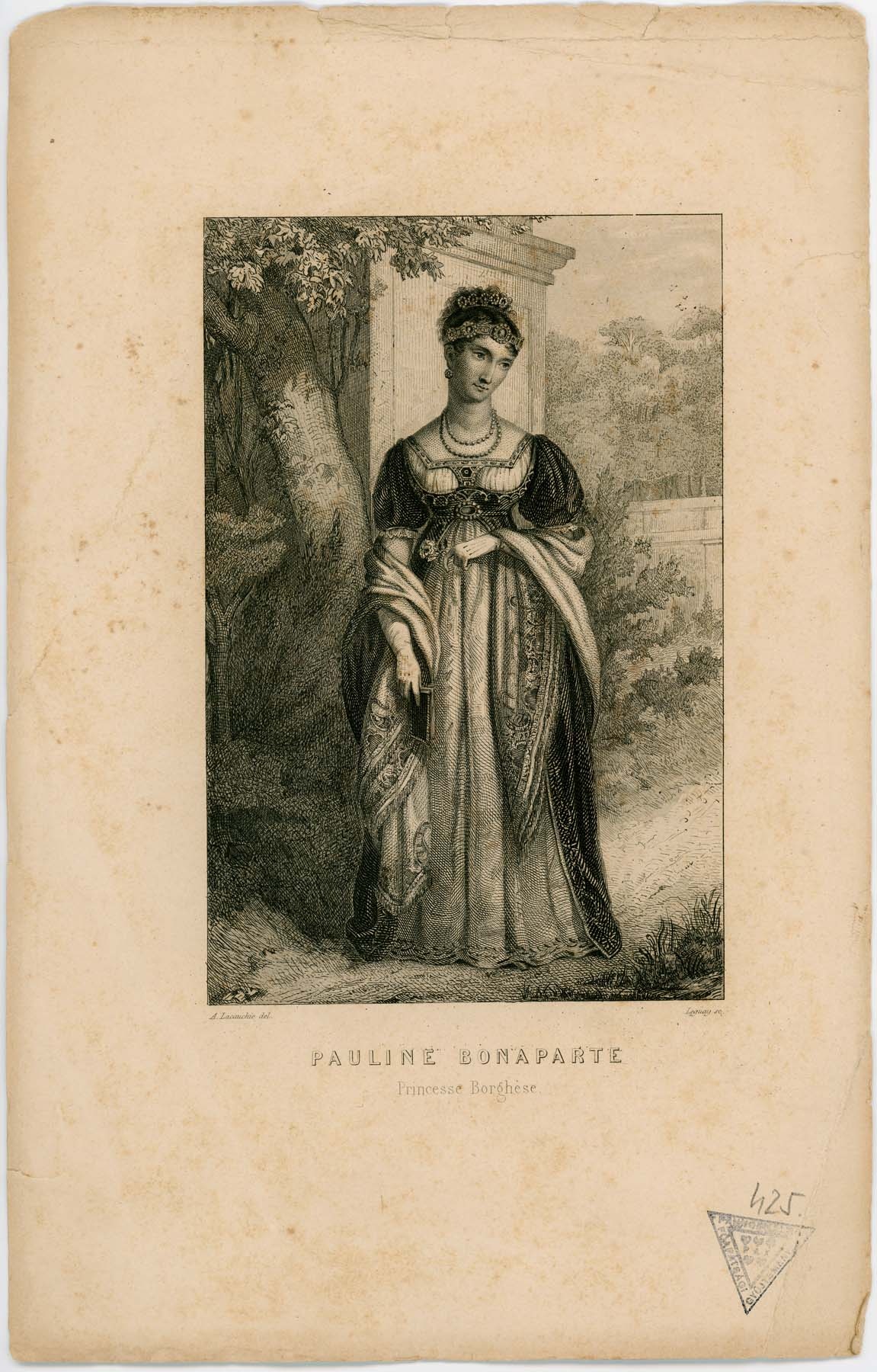 Pauline Bonaparte egész alakos portréja (Pannonhalma Főapátsági Múzeum CC BY-NC-SA)