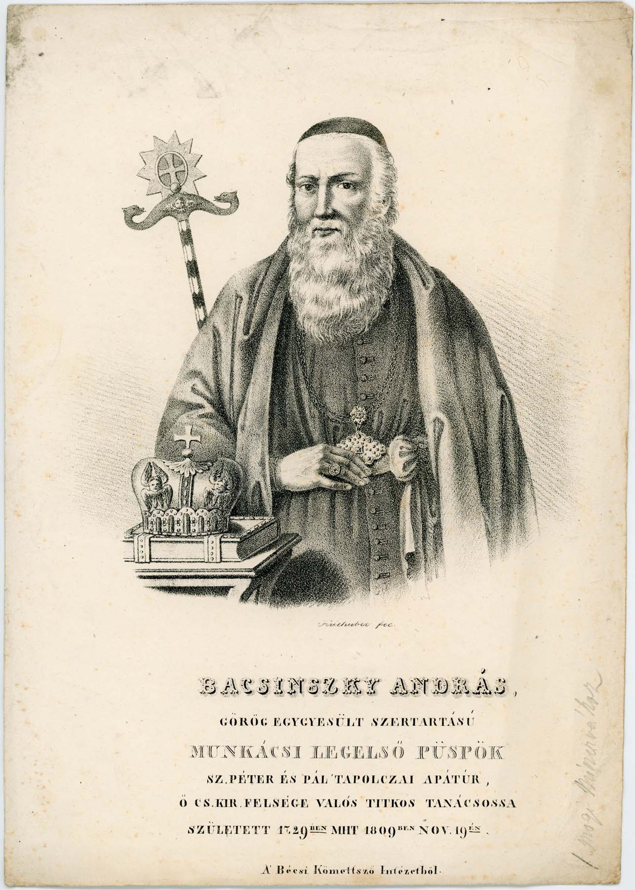 Bacsinszky András 1729-1809 munkácsi püspök portréja (Pannonhalma Főapátsági Múzeum CC BY-NC-SA)