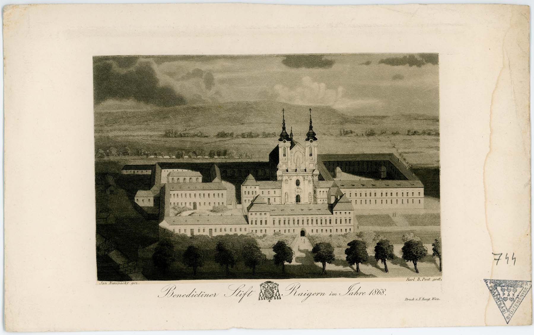 Raigerni bencés kolostor, 1868 (Pannonhalma Főapátsági Múzeum CC BY-NC-SA)