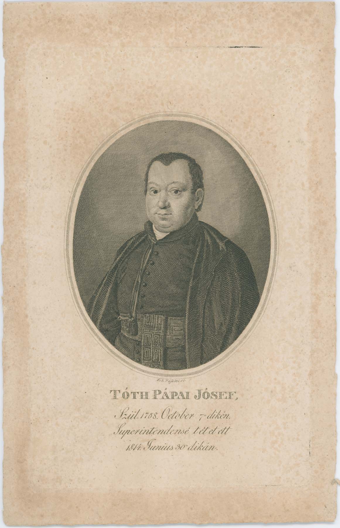Tóth Pápai József 1758- (Pannonhalma Főapátsági Múzeum CC BY-NC-SA)