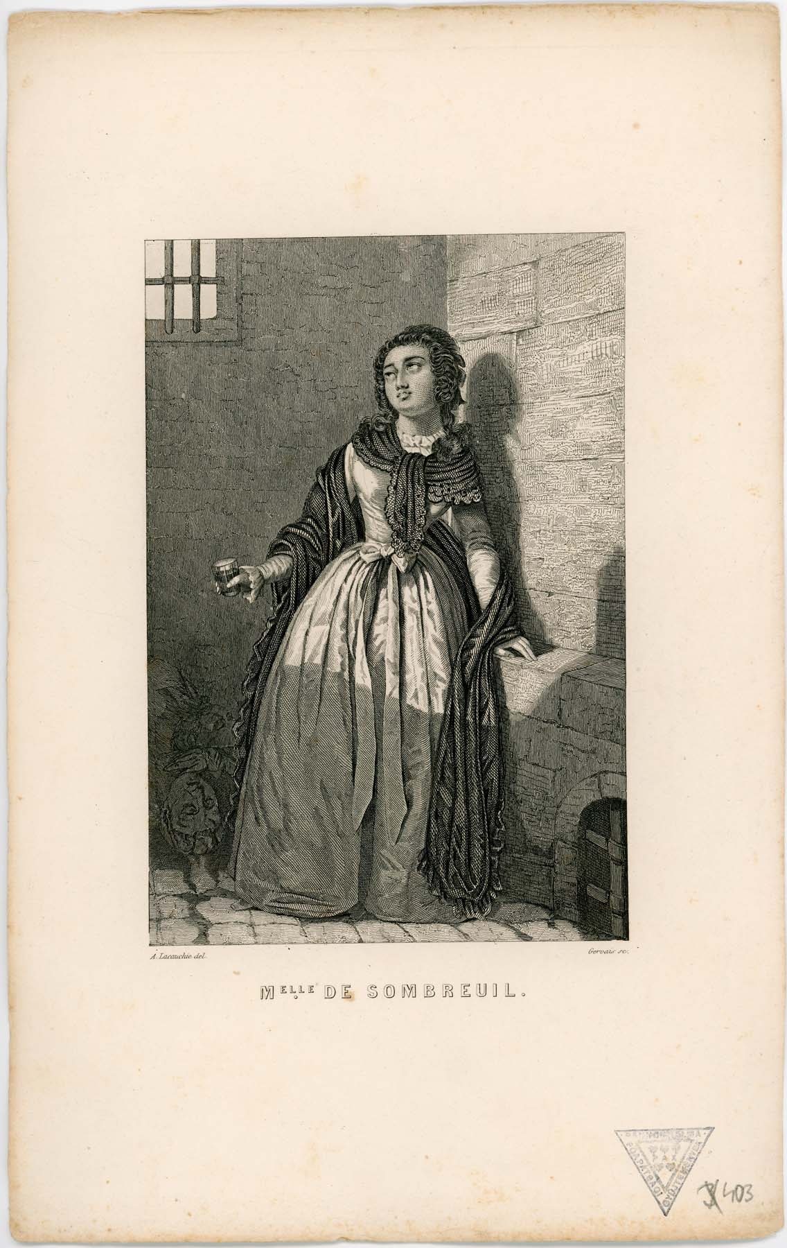 M`elle de Sombreuil egész alakos portréja (Pannonhalma Főapátsági Múzeum CC BY-NC-SA)