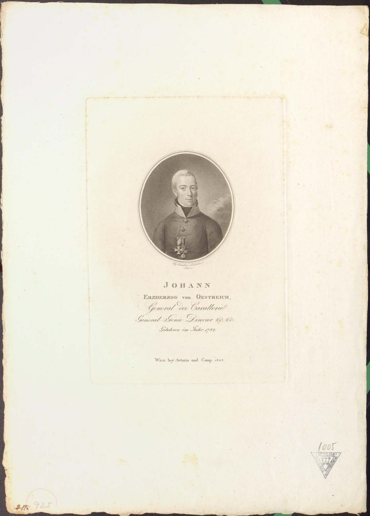 János főherceg 1808 (Pannonhalma Főapátsági Múzeum CC BY-NC-SA)