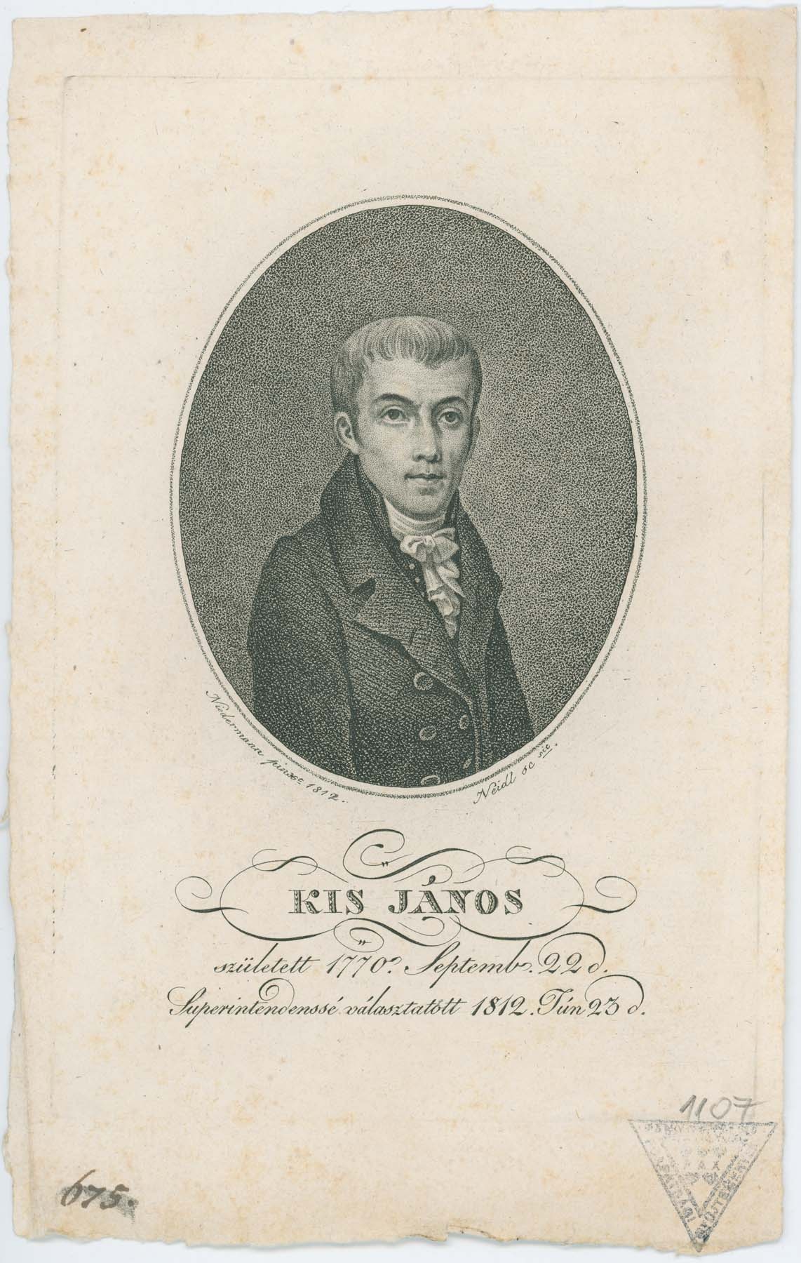 Kis János 1812 (Pannonhalma Főapátsági Múzeum CC BY-NC-SA)