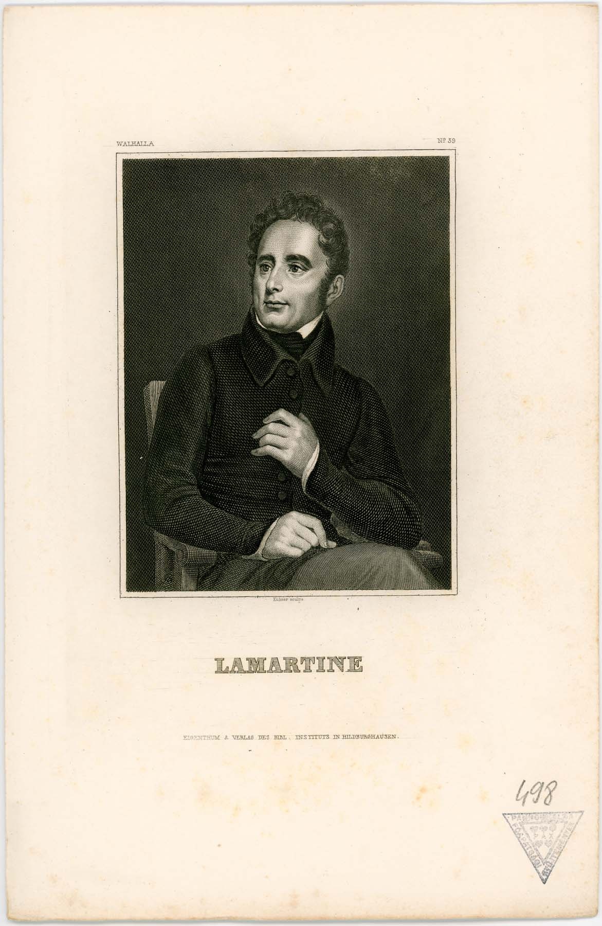 Lamartine portréja (Pannonhalma Főapátsági Múzeum CC BY-NC-SA)