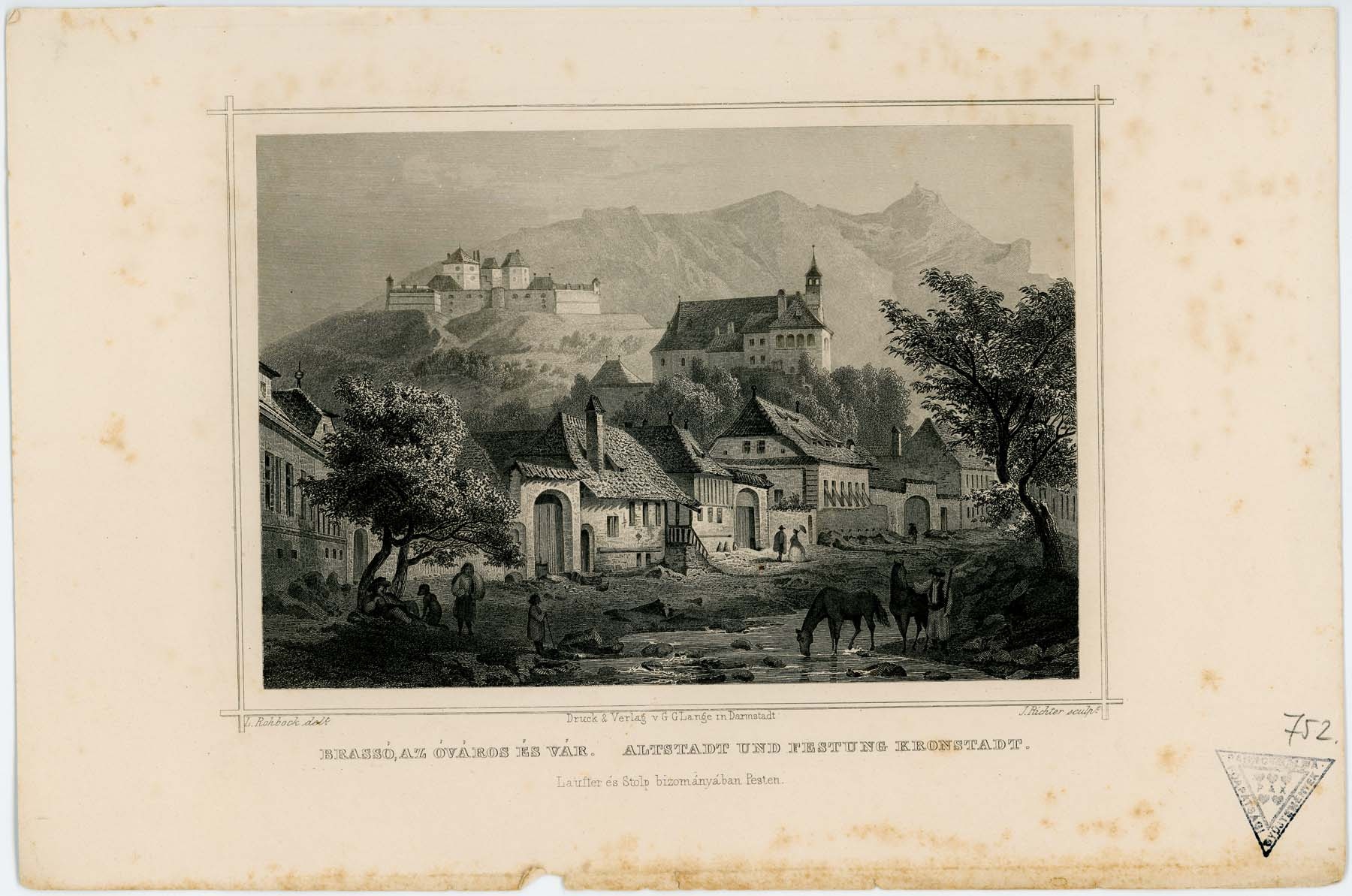 Brassó, Óváros és vár 1857 (Pannonhalma Főapátsági Múzeum CC BY-NC-SA)