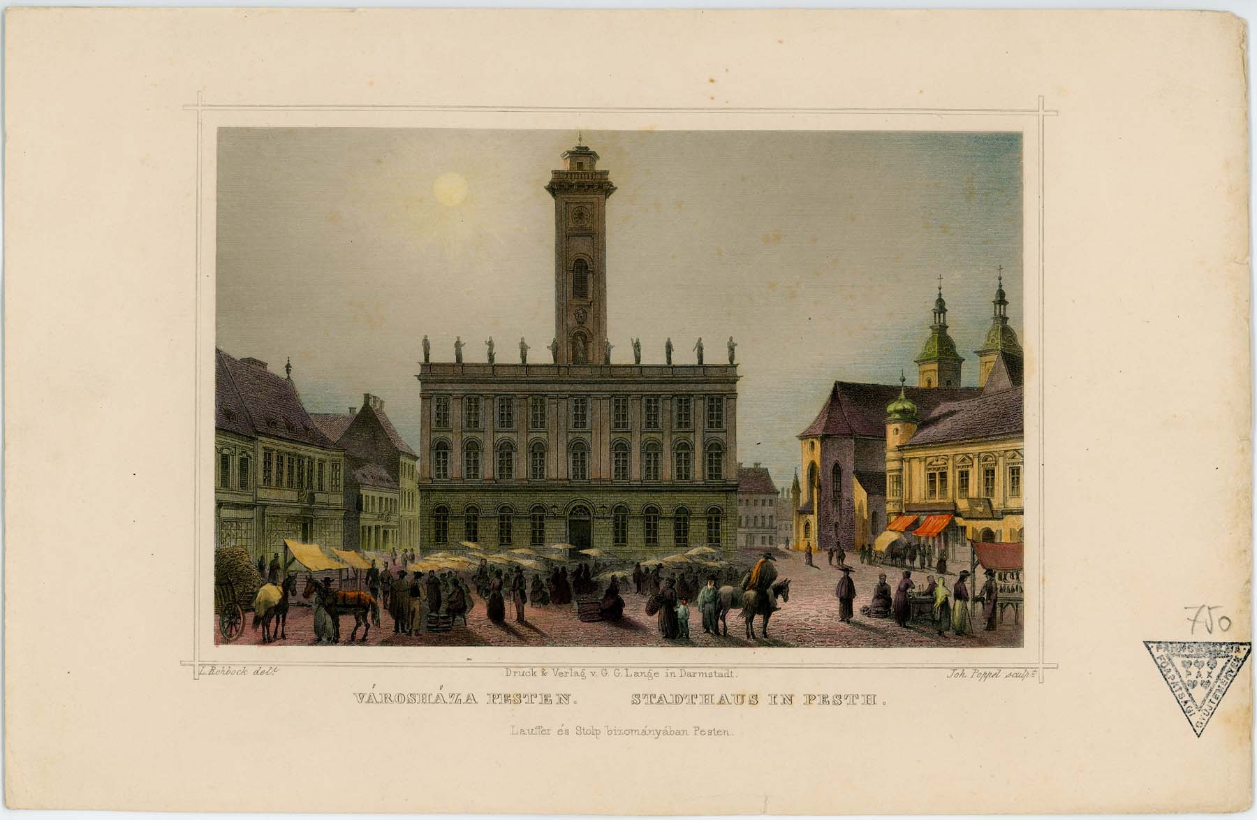 Pest, városháza 1857 (Pannonhalma Főapátsági Múzeum CC BY-NC-SA)