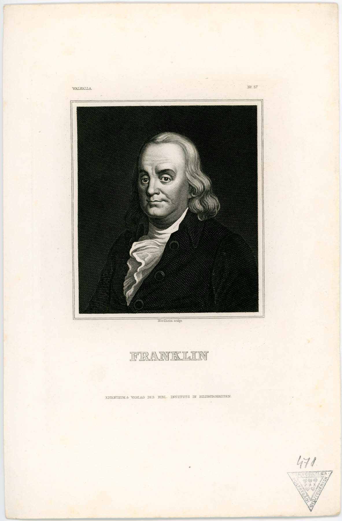 Franklin portréja (Pannonhalma Főapátsági Múzeum CC BY-NC-SA)