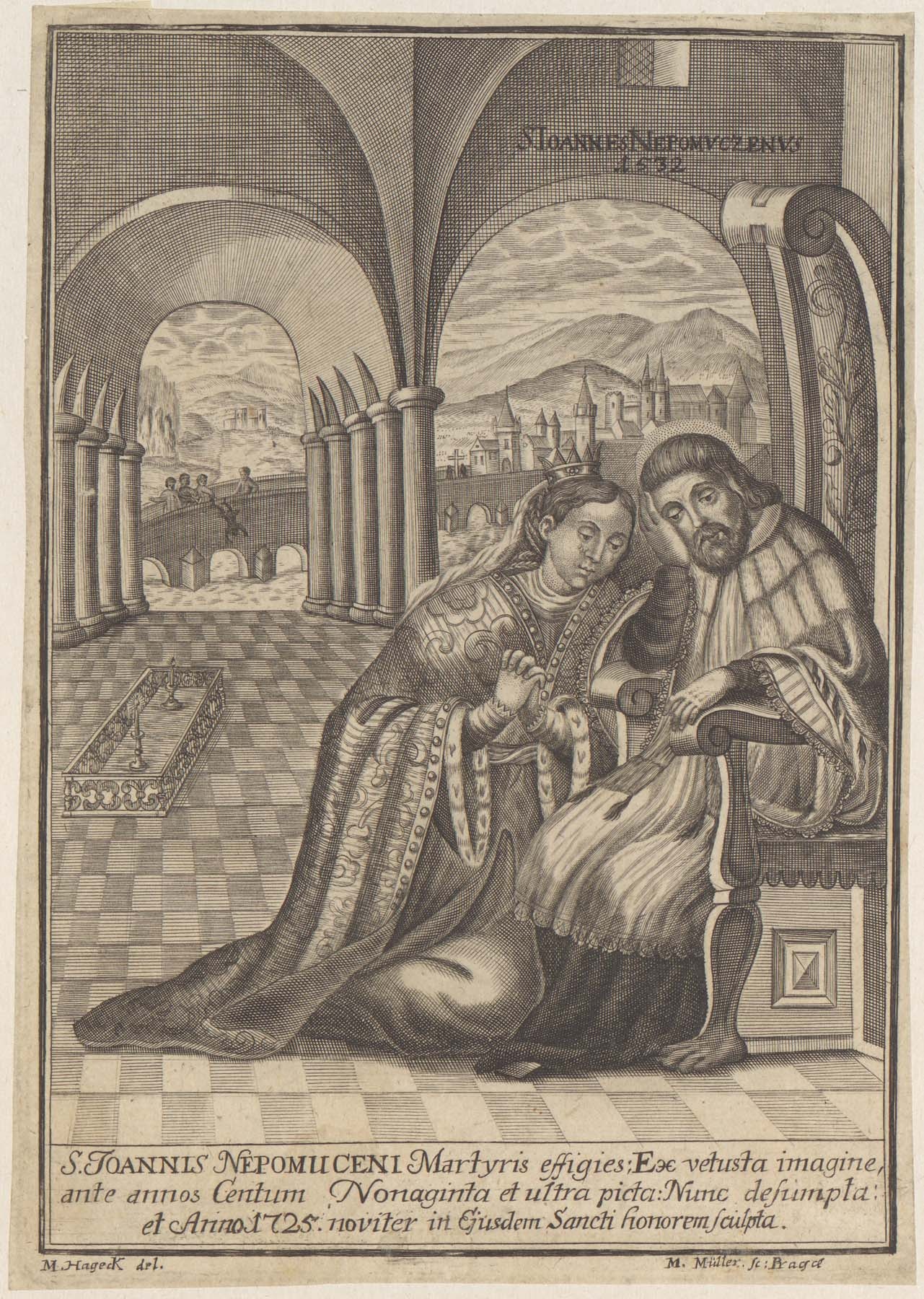 Nepomuki Szt. János mint Johanna királyné gyóntatója (Pannonhalma Főapátsági Múzeum CC BY-NC-SA)