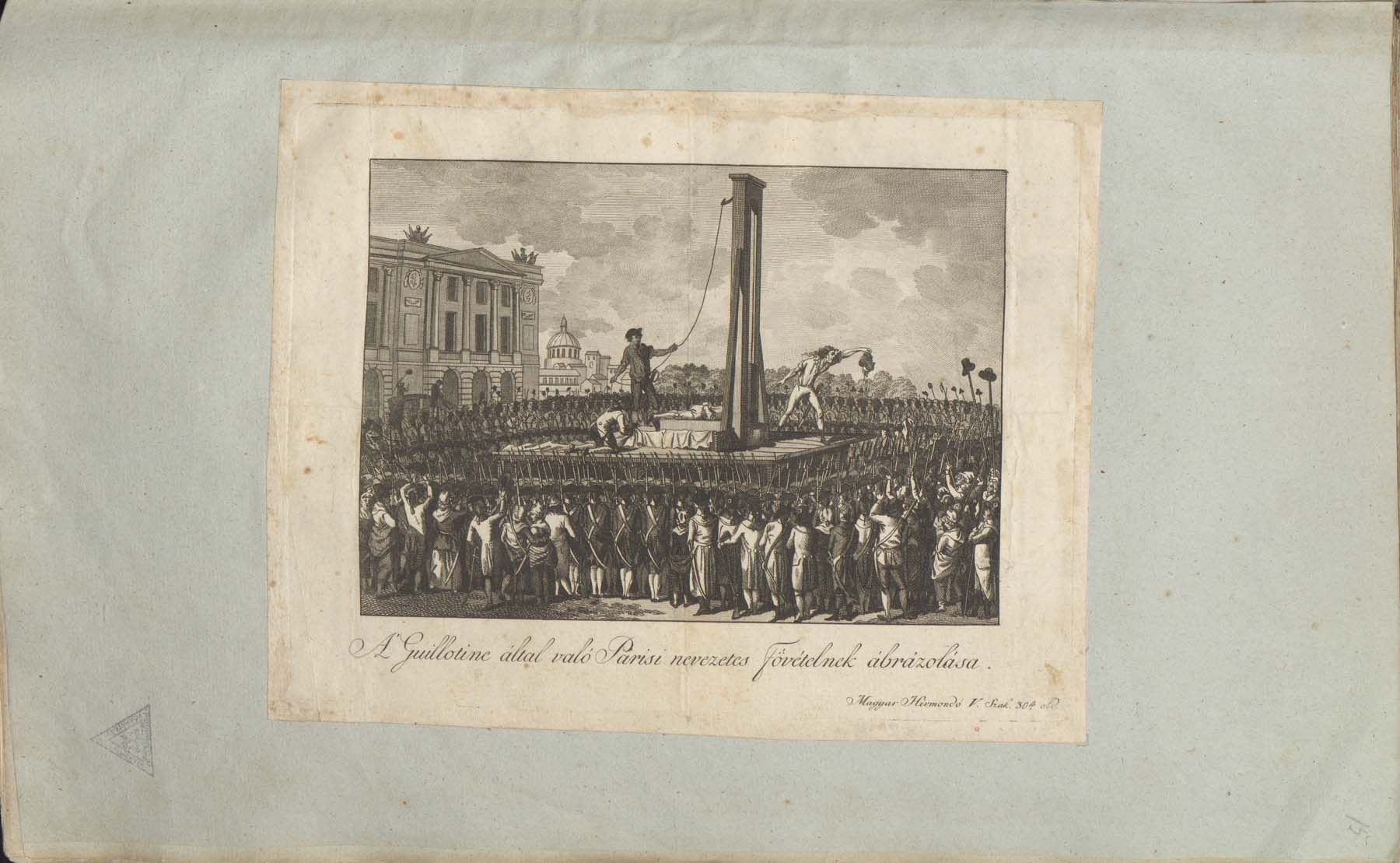 Kivégzés guillotonnal (Pannonhalma Főapátsági Múzeum CC BY-NC-SA)