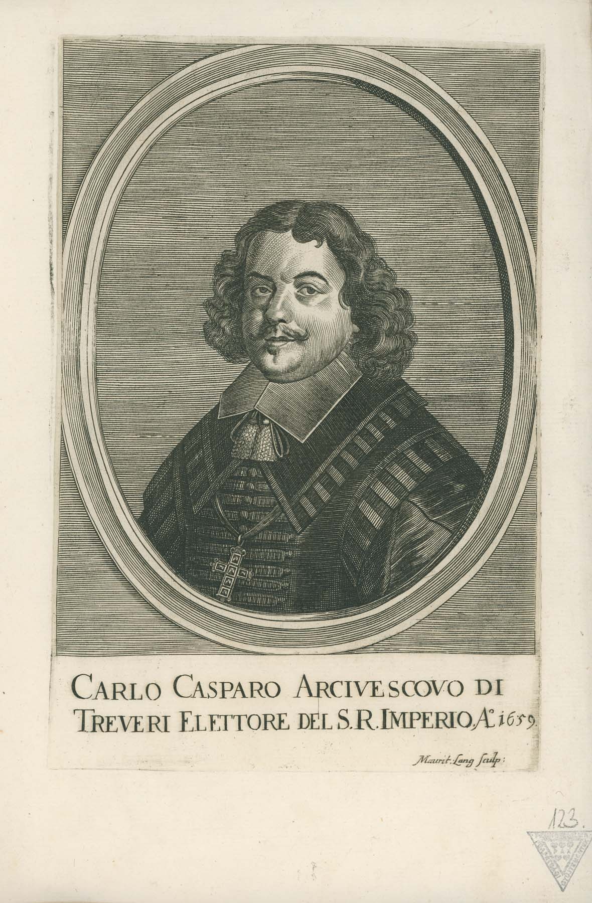 Carolus Casparus trieri érsek, 1659 (Pannonhalma Főapátsági Múzeum CC BY-NC-SA)