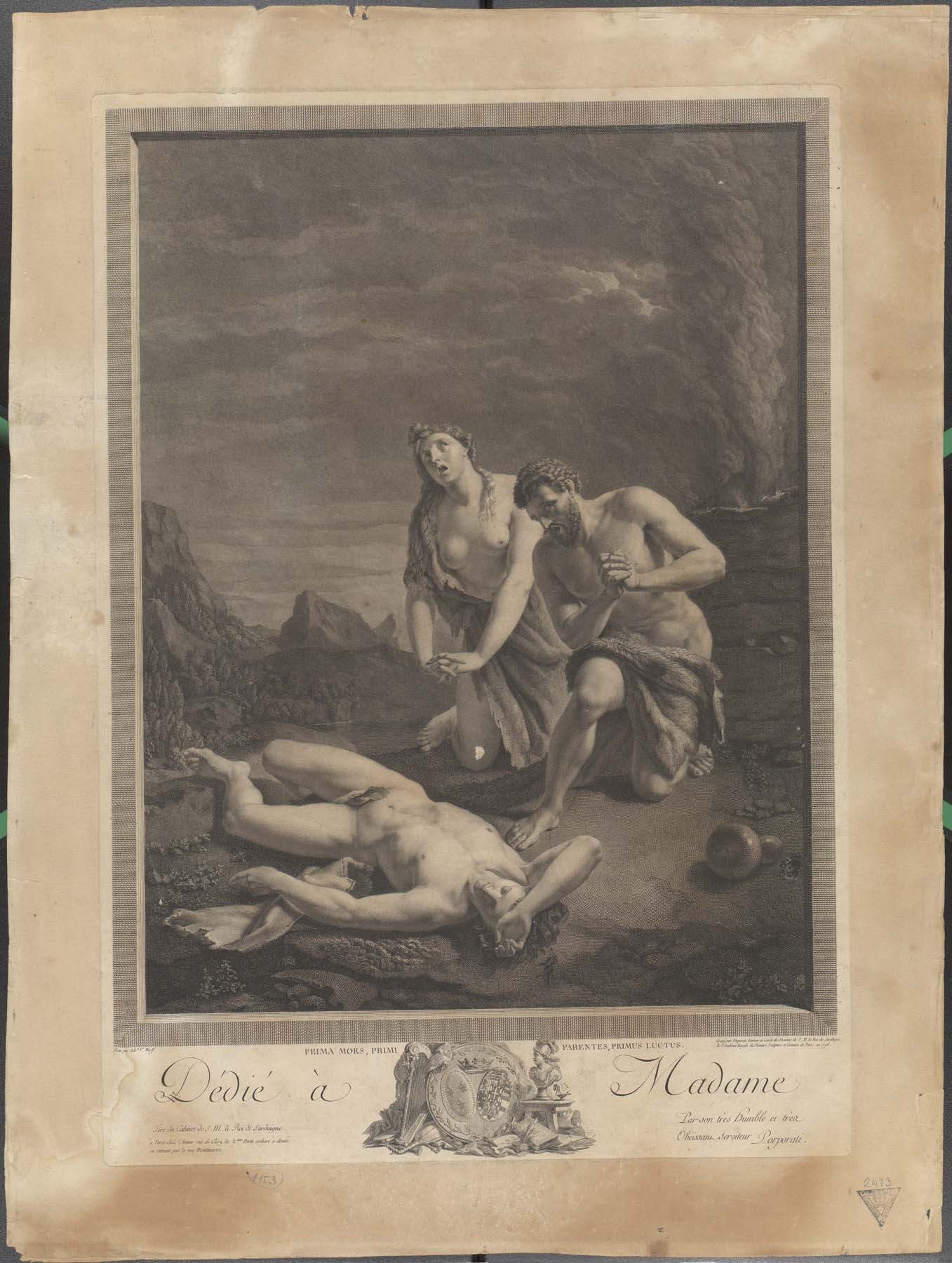Ádám és Éva siratja a halott Ábelt, 1776 (Pannonhalma Főapátsági Múzeum CC BY-NC-SA)