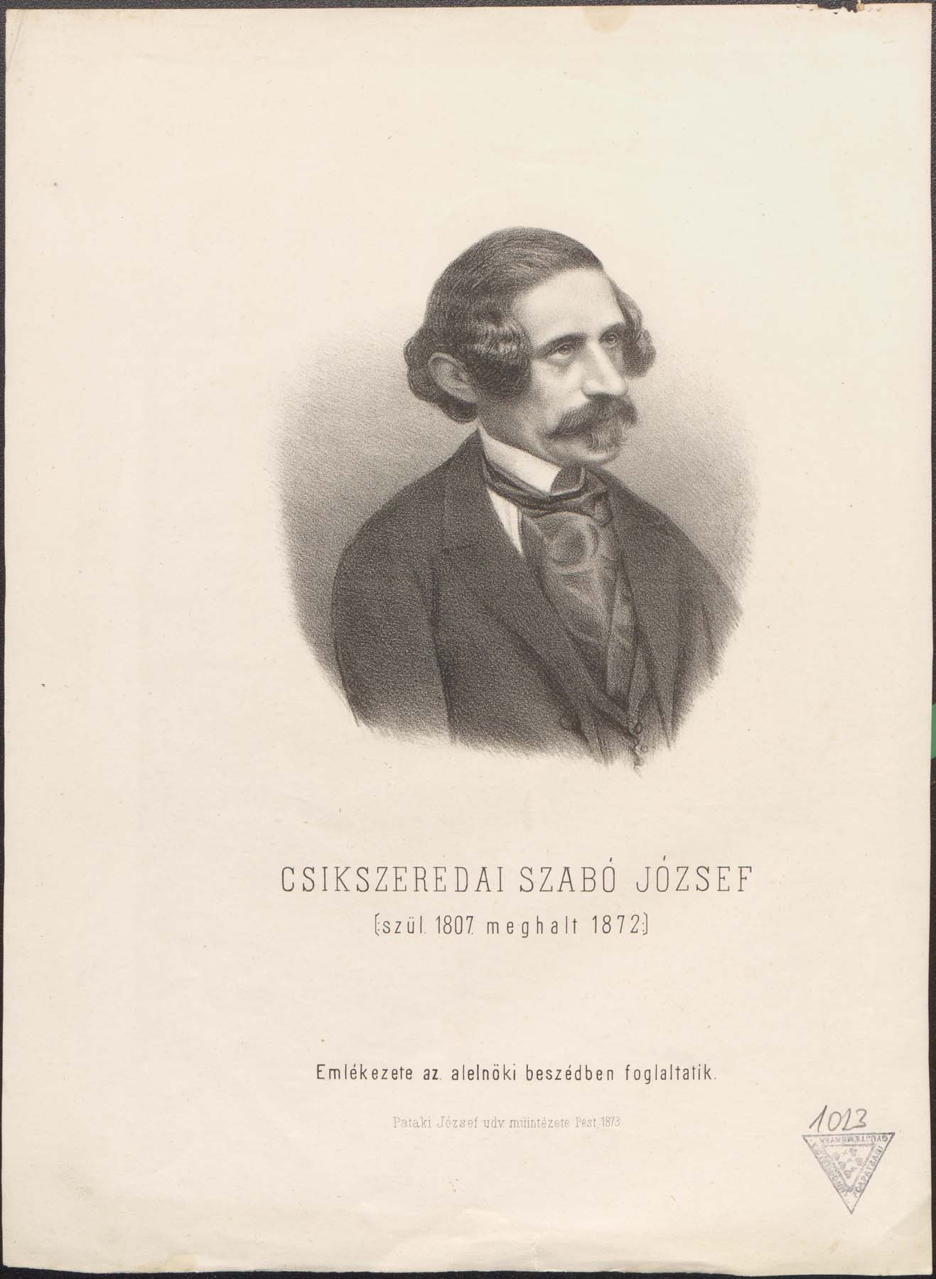 Csikszeredai Szabó József 1807-1872 (Pannonhalma Főapátsági Múzeum CC BY-NC-SA)