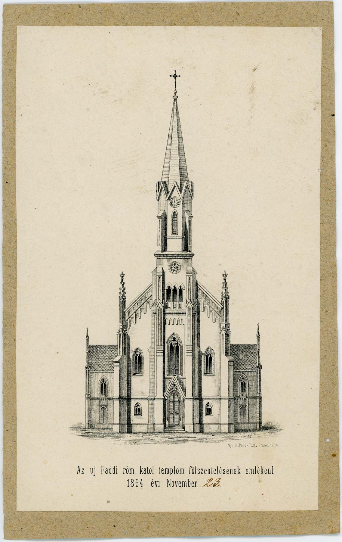 A faddi rk.templom 1864 (Pannonhalma Főapátsági Múzeum CC BY-NC-SA)