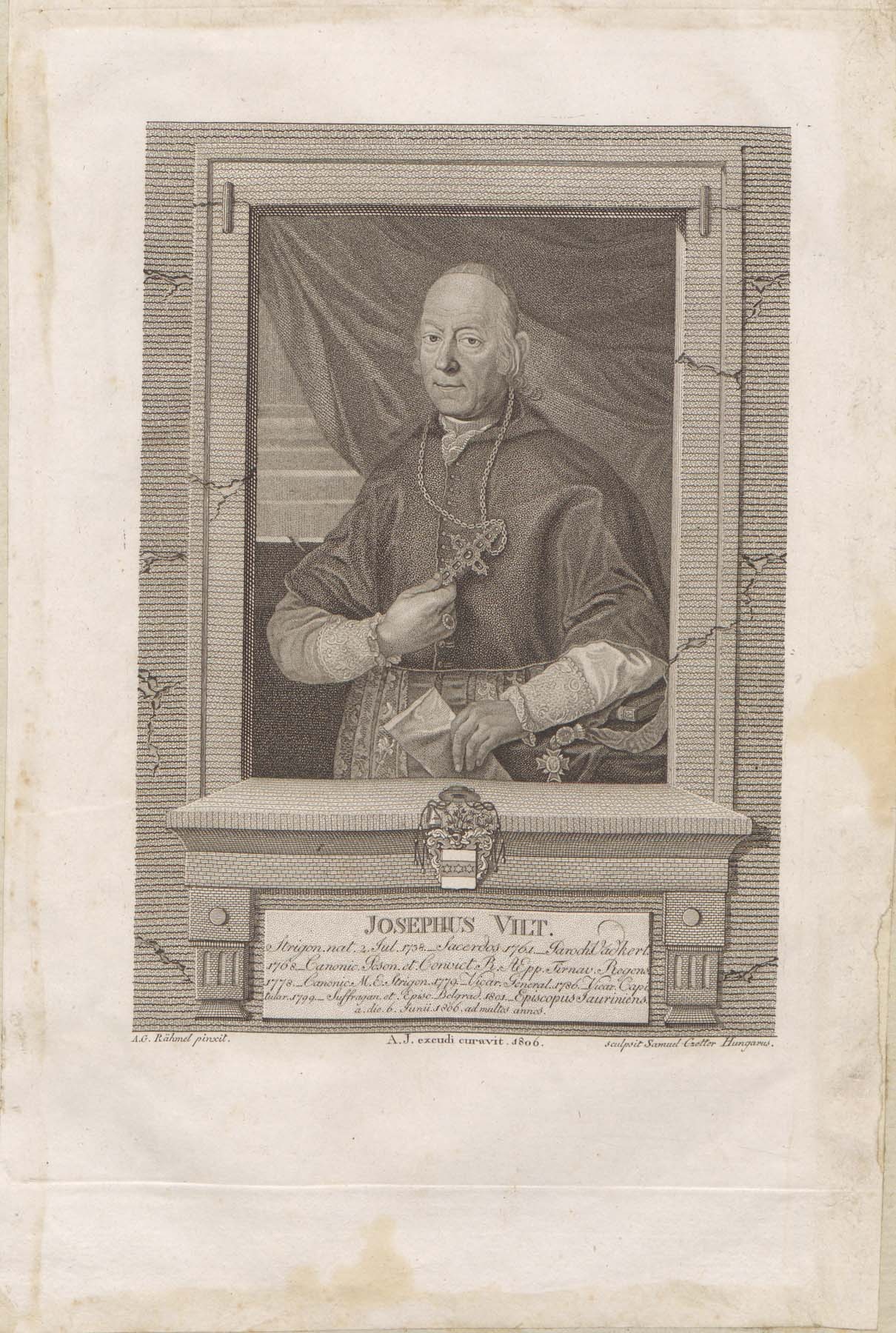 Vilt József győri püspök 1806, (Pannonhalma Főapátsági Múzeum CC BY-NC-SA)