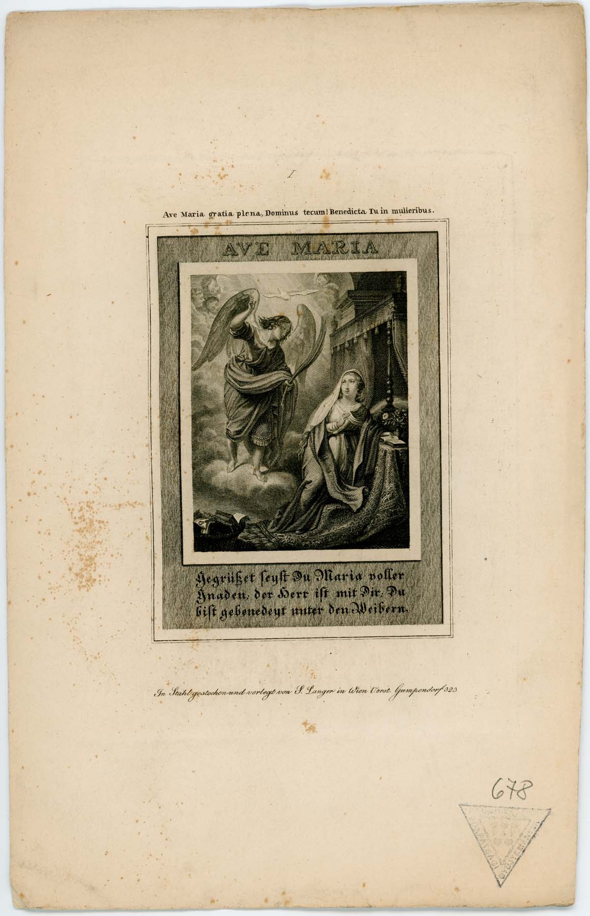 Ave Maria illusztráció  Angyali üdvözlet (Pannonhalma Főapátsági Múzeum CC BY-NC-SA)