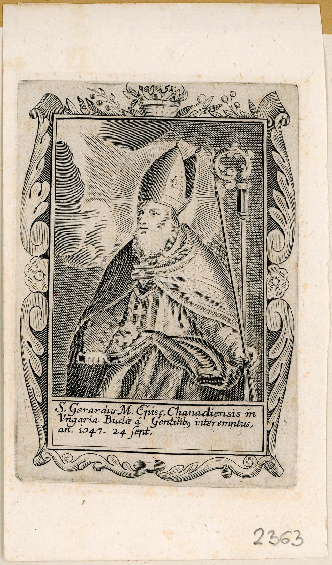 Szt. Gellért püspök, 1692 (Pannonhalma Főapátsági Múzeum CC BY-NC-SA)