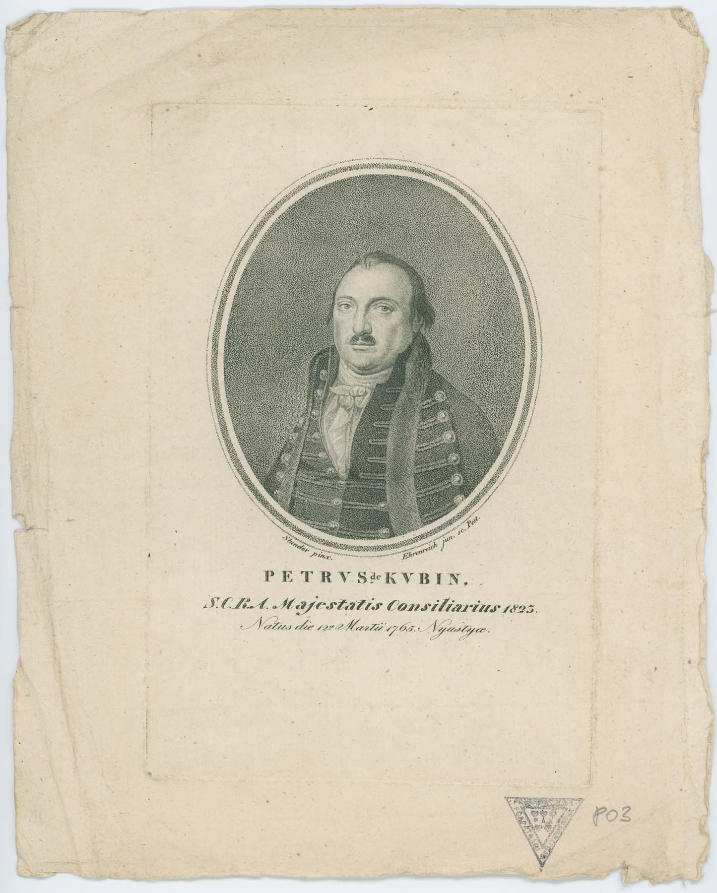 Kubinyi Péter 1823 (Pannonhalma Főapátsági Múzeum CC BY-NC-SA)