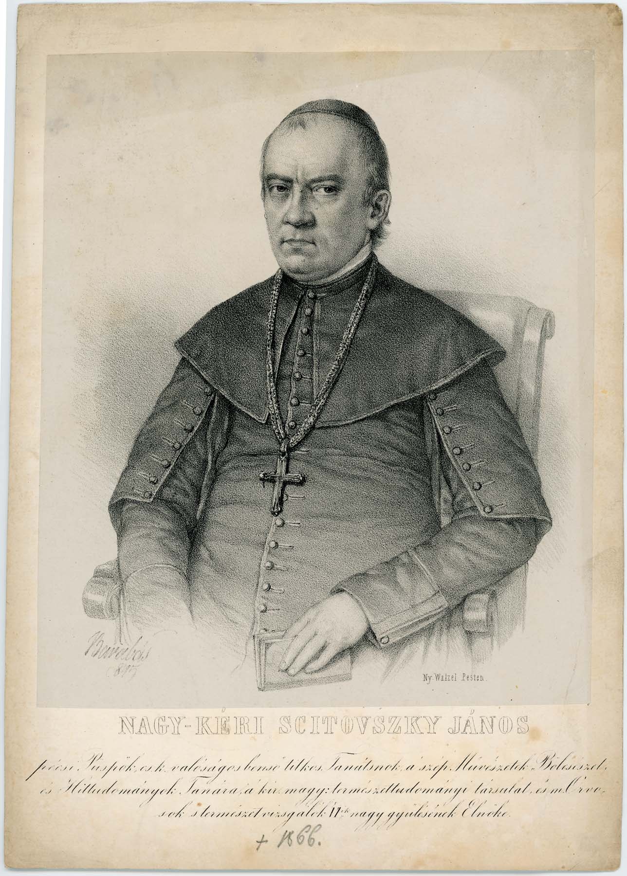 Scitovszky János +1866 püspök portréja (Pannonhalma Főapátsági Múzeum CC BY-NC-SA)
