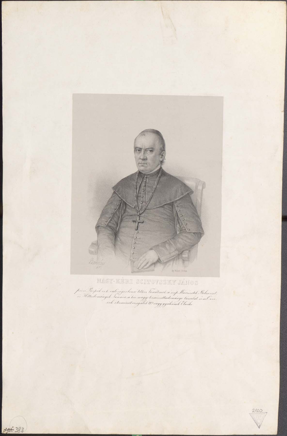 Scitovszky János pécsi püspök 1845 (Pannonhalma Főapátsági Múzeum CC BY-NC-SA)