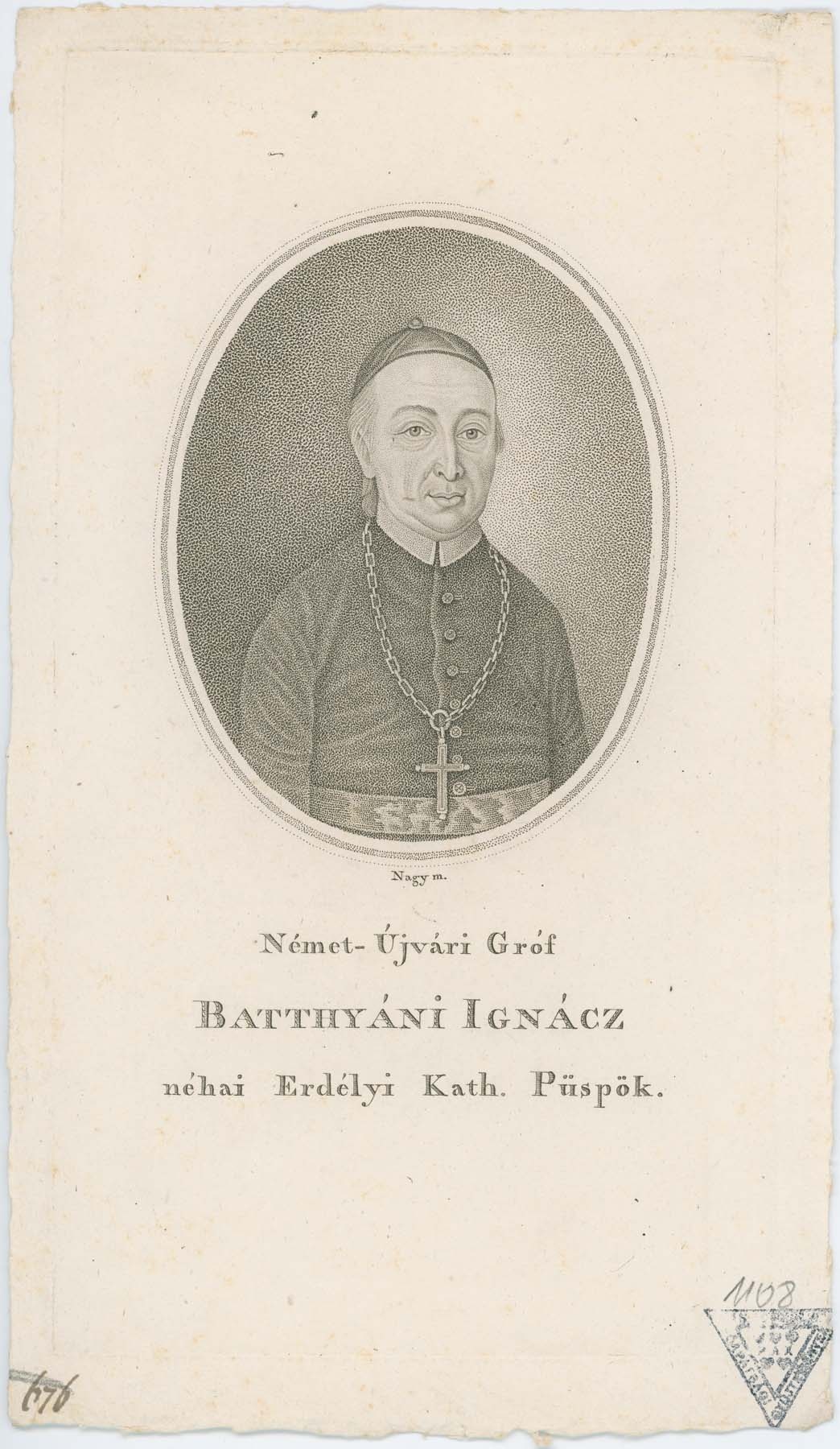 Gr. Batthyáni Ignácz erdélyi püspök (Pannonhalma Főapátsági Múzeum CC BY-NC-SA)