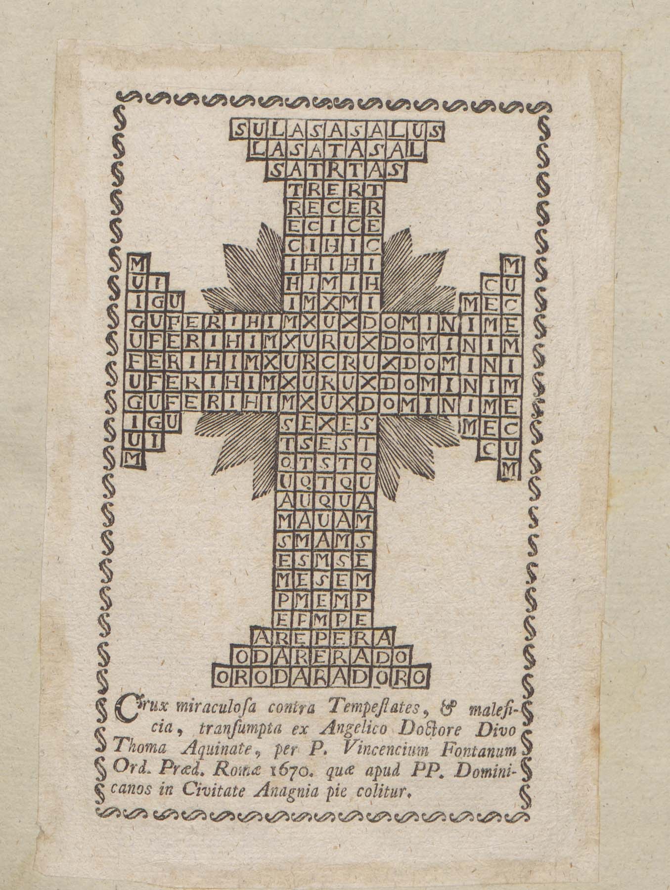 Betűkből összeállított kereszt 1670 (Pannonhalma Főapátsági Múzeum CC BY-NC-SA)