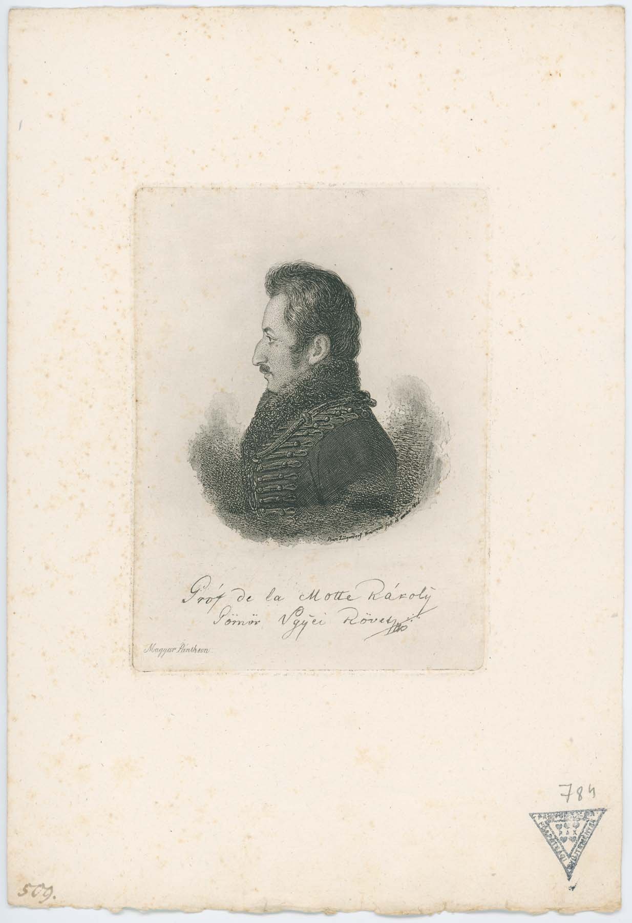 Gr. de la Motte Károly Gömör vármegyei követ 1826 (Pannonhalma Főapátsági Múzeum CC BY-NC-SA)