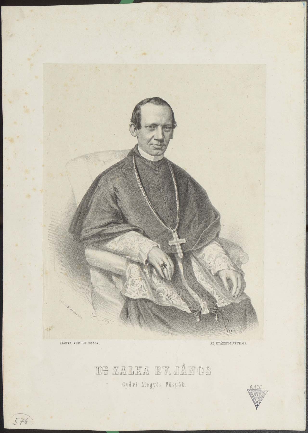 Zalka János püspök, 1869 (Pannonhalma Főapátsági Múzeum CC BY-NC-SA)
