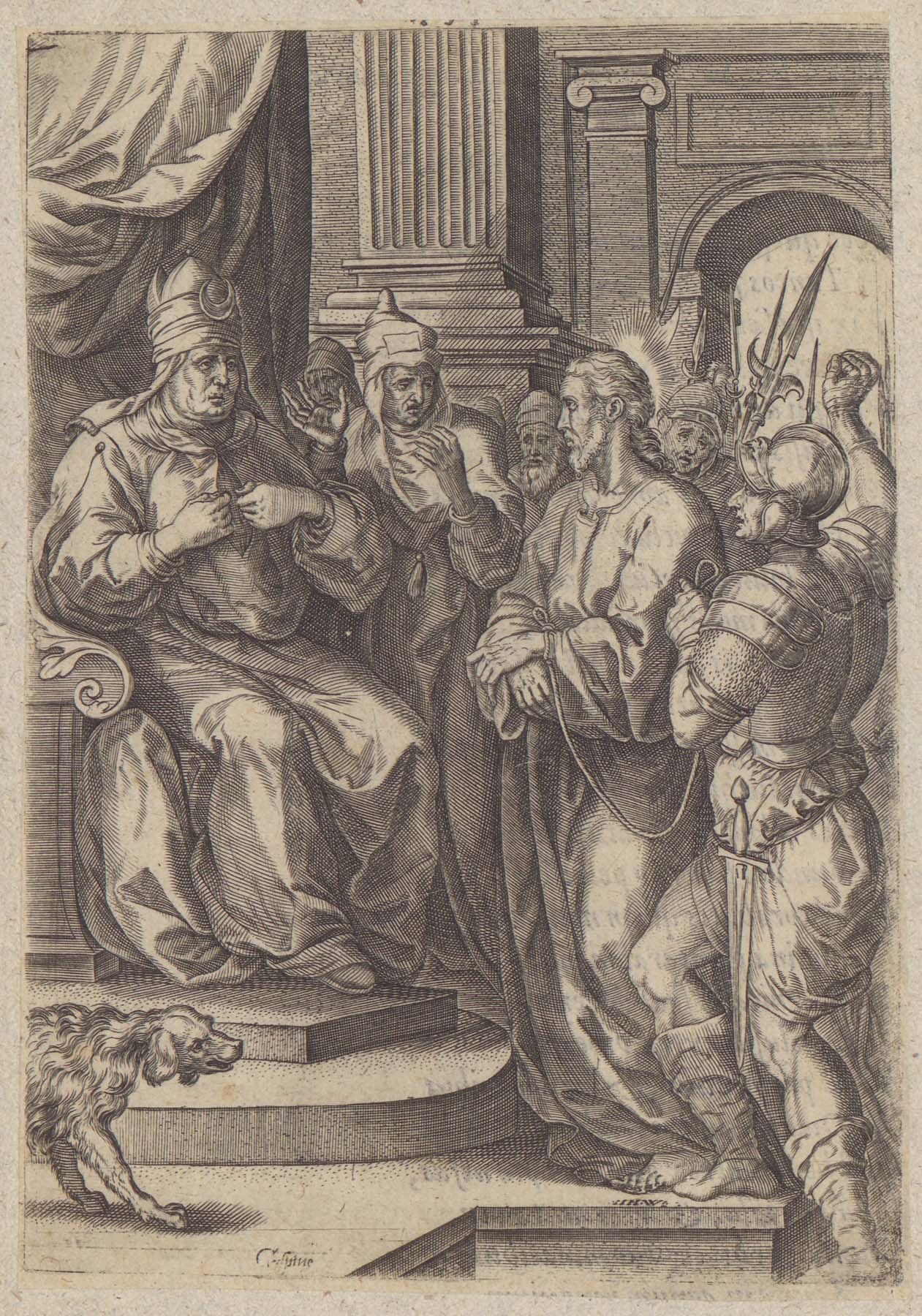 Krisztus Kaifás előtt 1583 (Pannonhalma Főapátsági Múzeum CC BY-NC-SA)