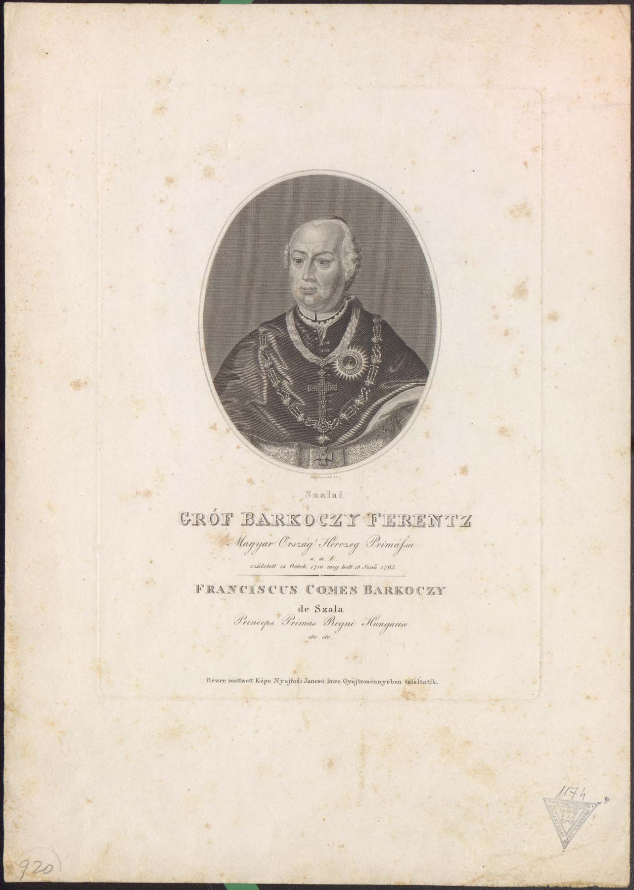 Gr. Barkoczy Ferenc 1710-1765 (Pannonhalma Főapátsági Múzeum CC BY-NC-SA)