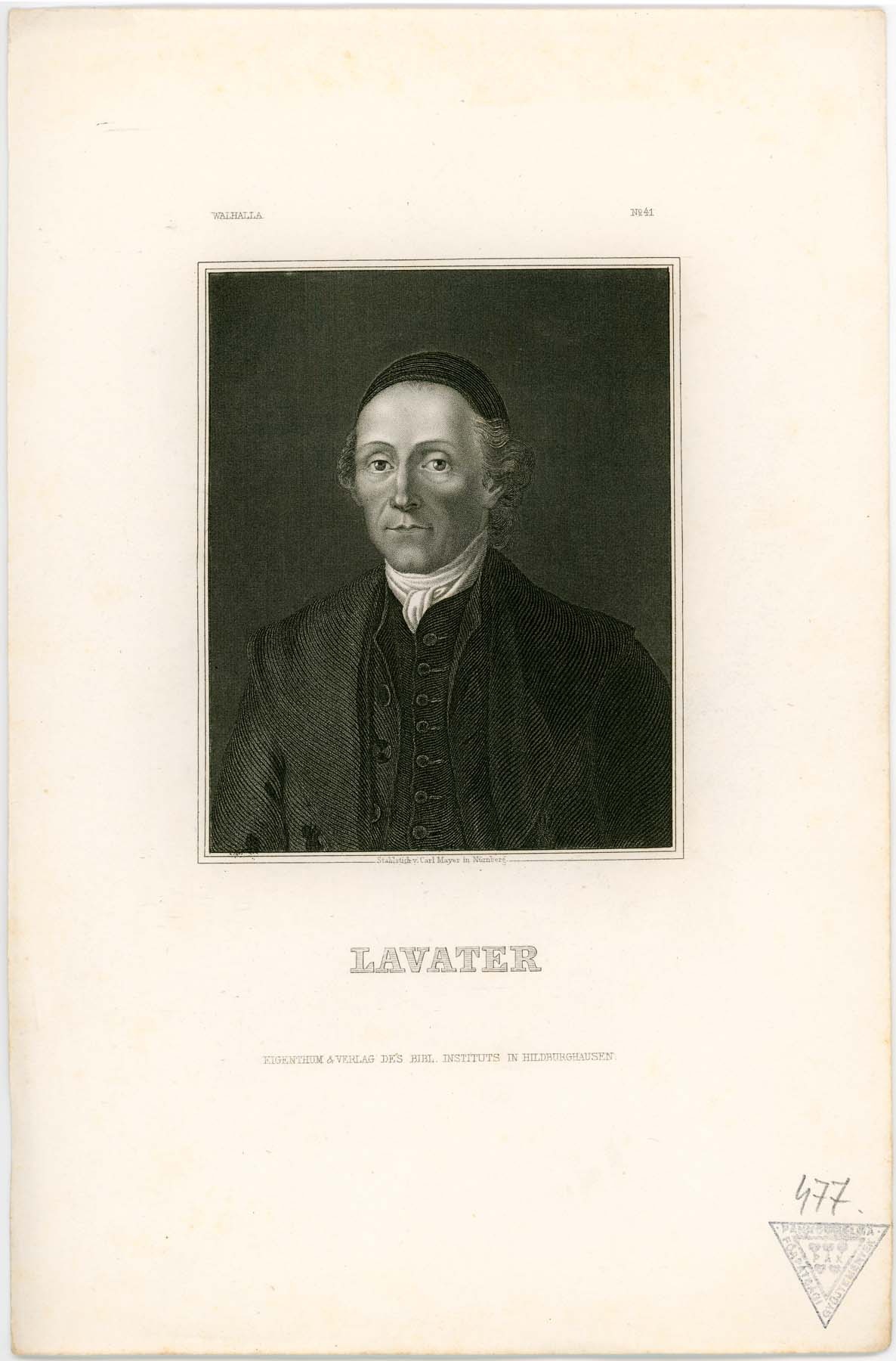 Lavater portréja (Pannonhalma Főapátsági Múzeum CC BY-NC-SA)
