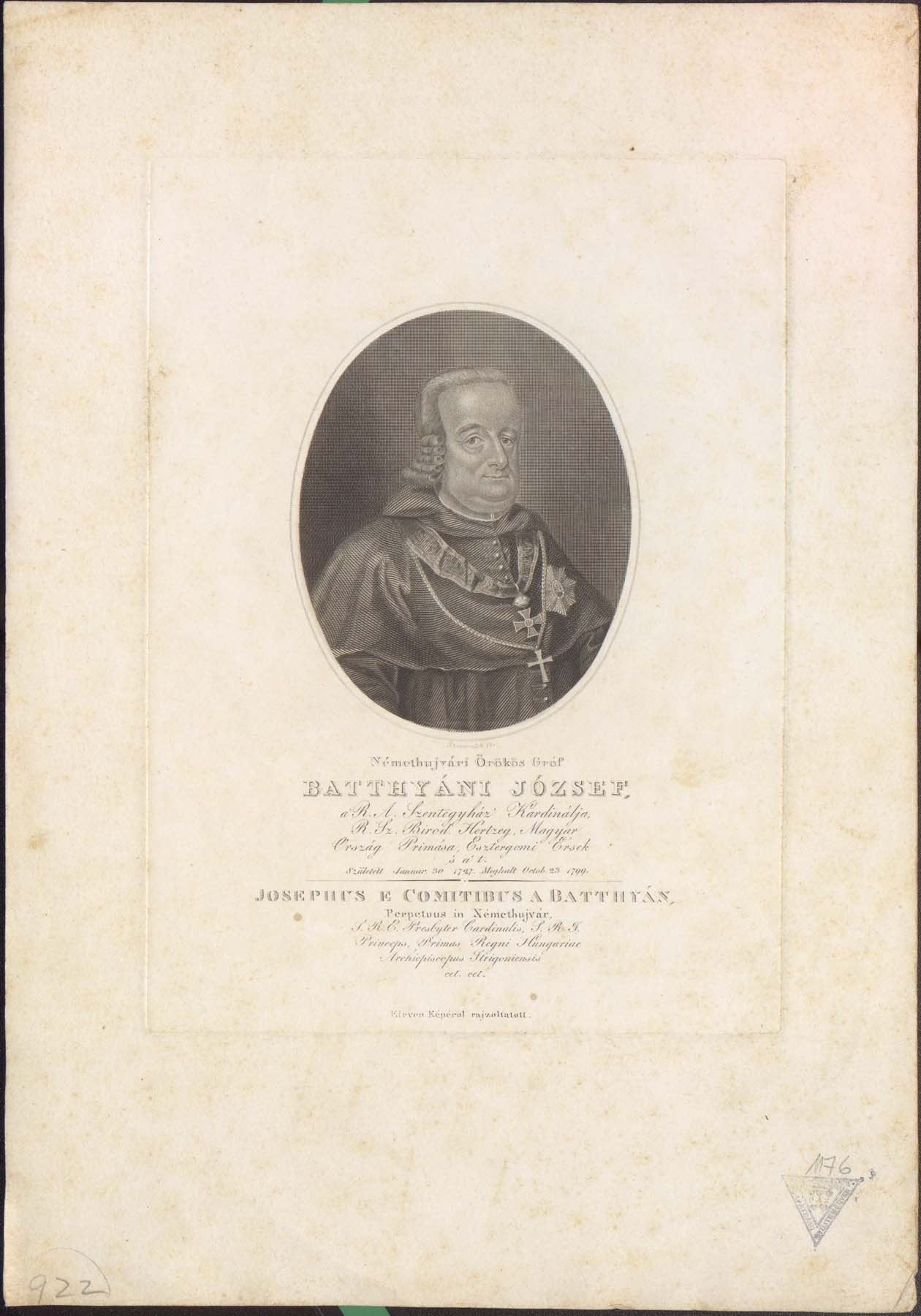 Gr. Batthyáni József 1727-1799 (Pannonhalma Főapátsági Múzeum CC BY-NC-SA)