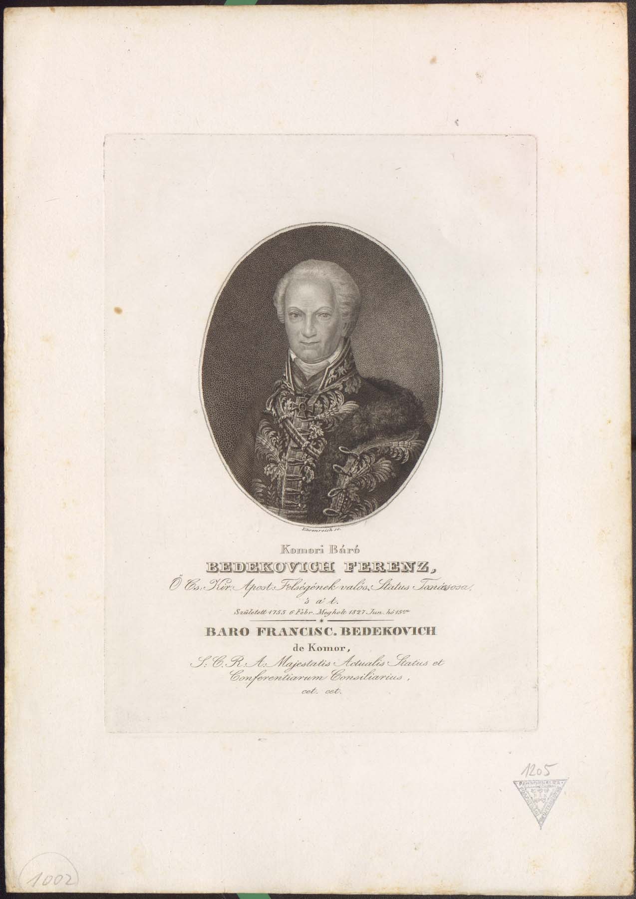 Br. Bedekovich Ferenc 1755-1827 (Pannonhalma Főapátsági Múzeum CC BY-NC-SA)